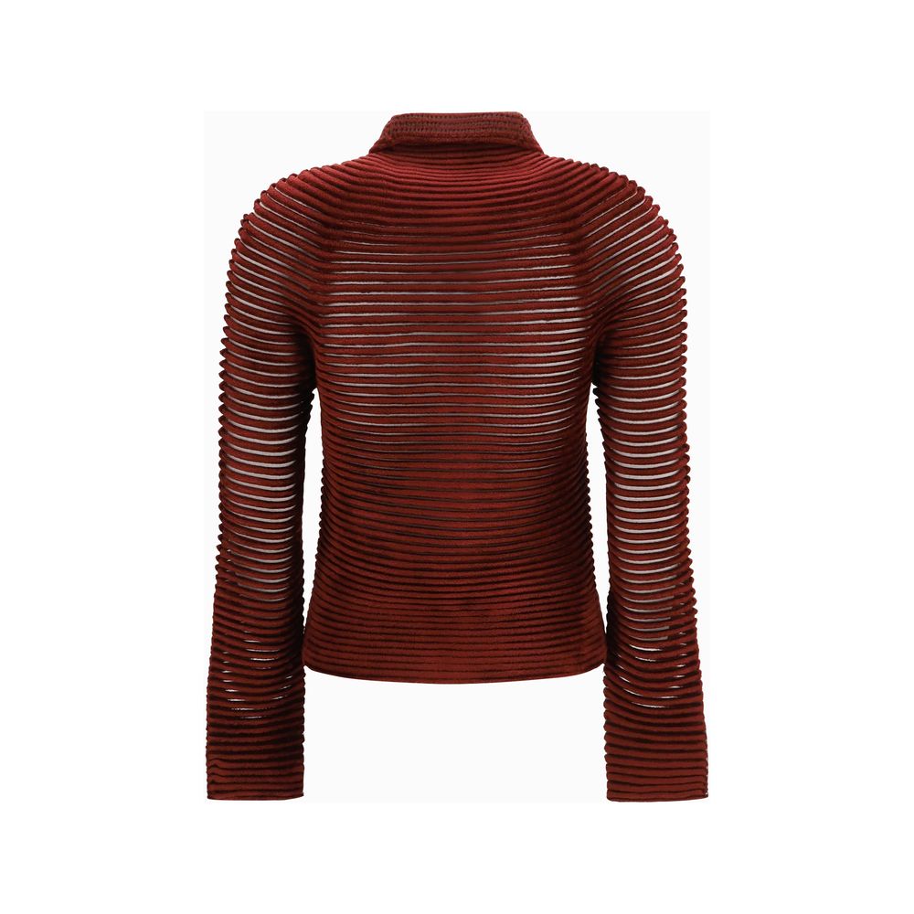 Giorgio Armani Bordeaux Viscose Cardigan - Timeless Luxury Fashion