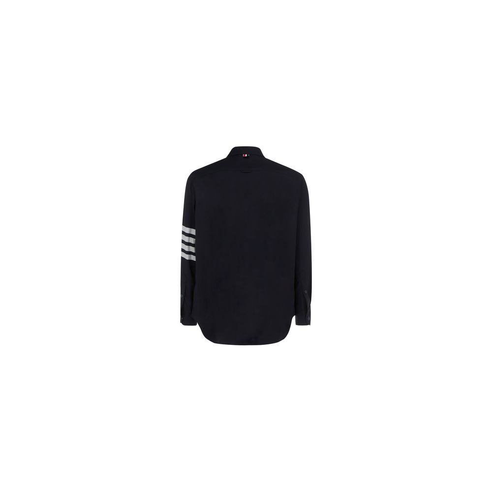 Thom Browne Blue Wool Oversized Dress Shirt - Timeless Elegance