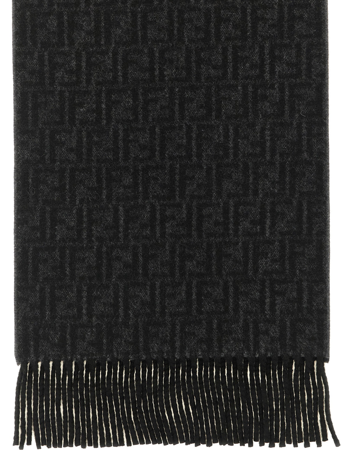 Fendi Black Wool Cashmere Foulard - Timeless Luxury Accessory
