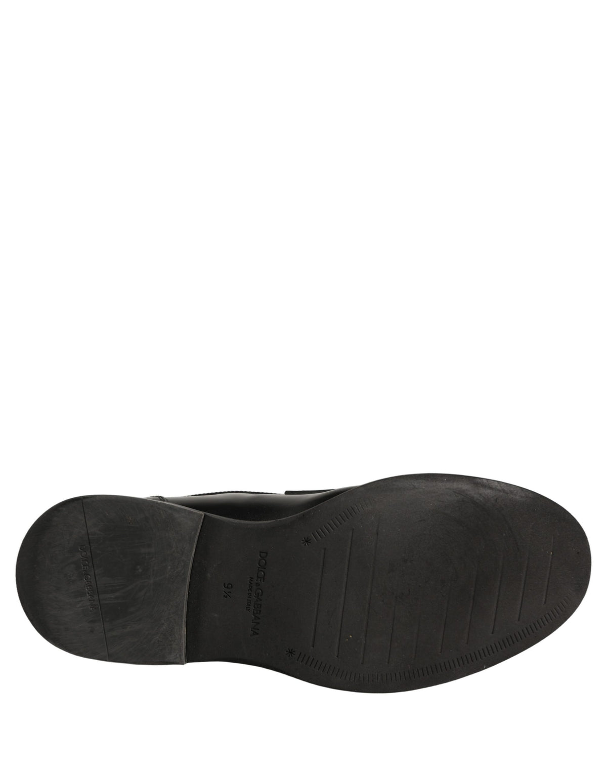 Dolce & Gabbana Black Brushed Calf Leather Loafers Shoes