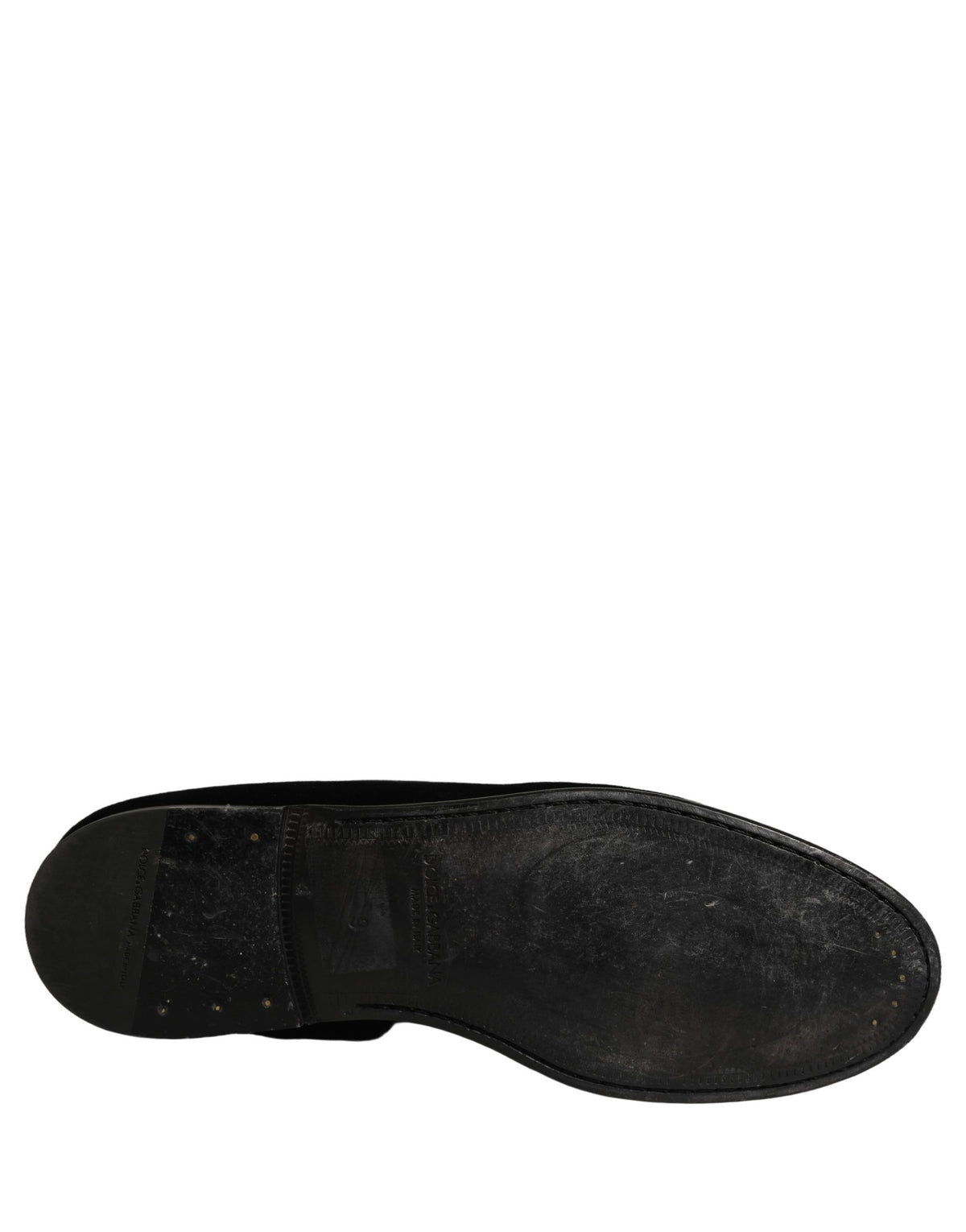 Dolce & Gabbana Black Velvet Slip On Slippers Loafers Shoes