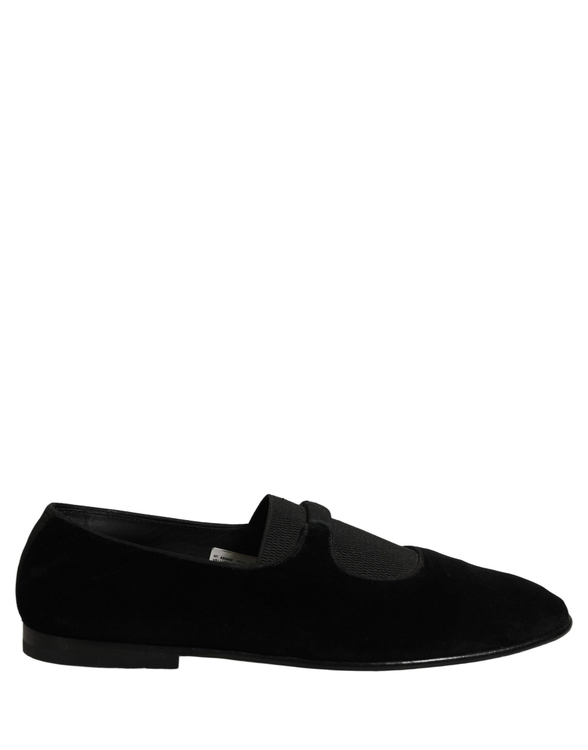 Dolce & Gabbana Black Velvet Slip On Slippers Loafers Shoes