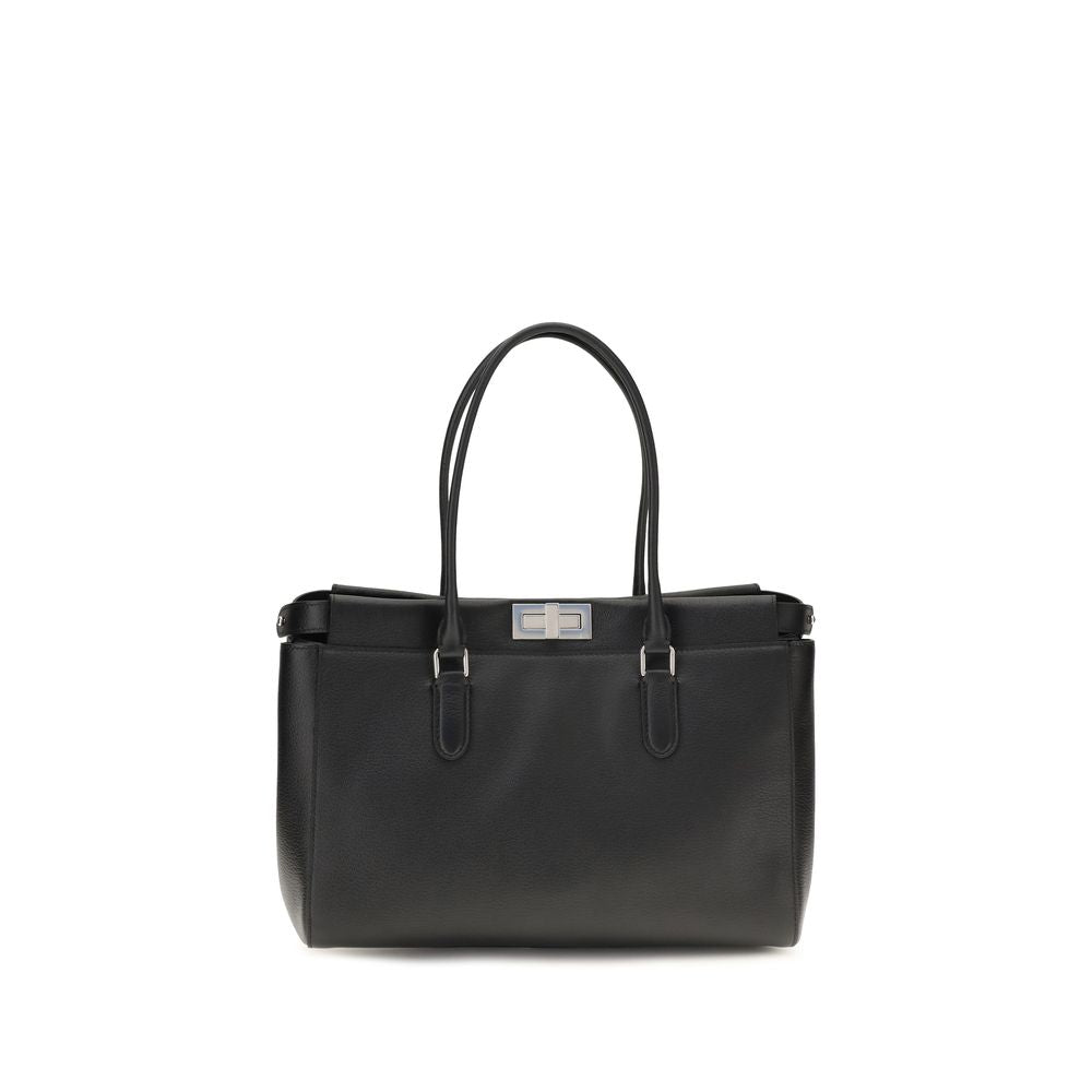 Fendi Black Calf Leather Bos Taurus Shoulder Bag