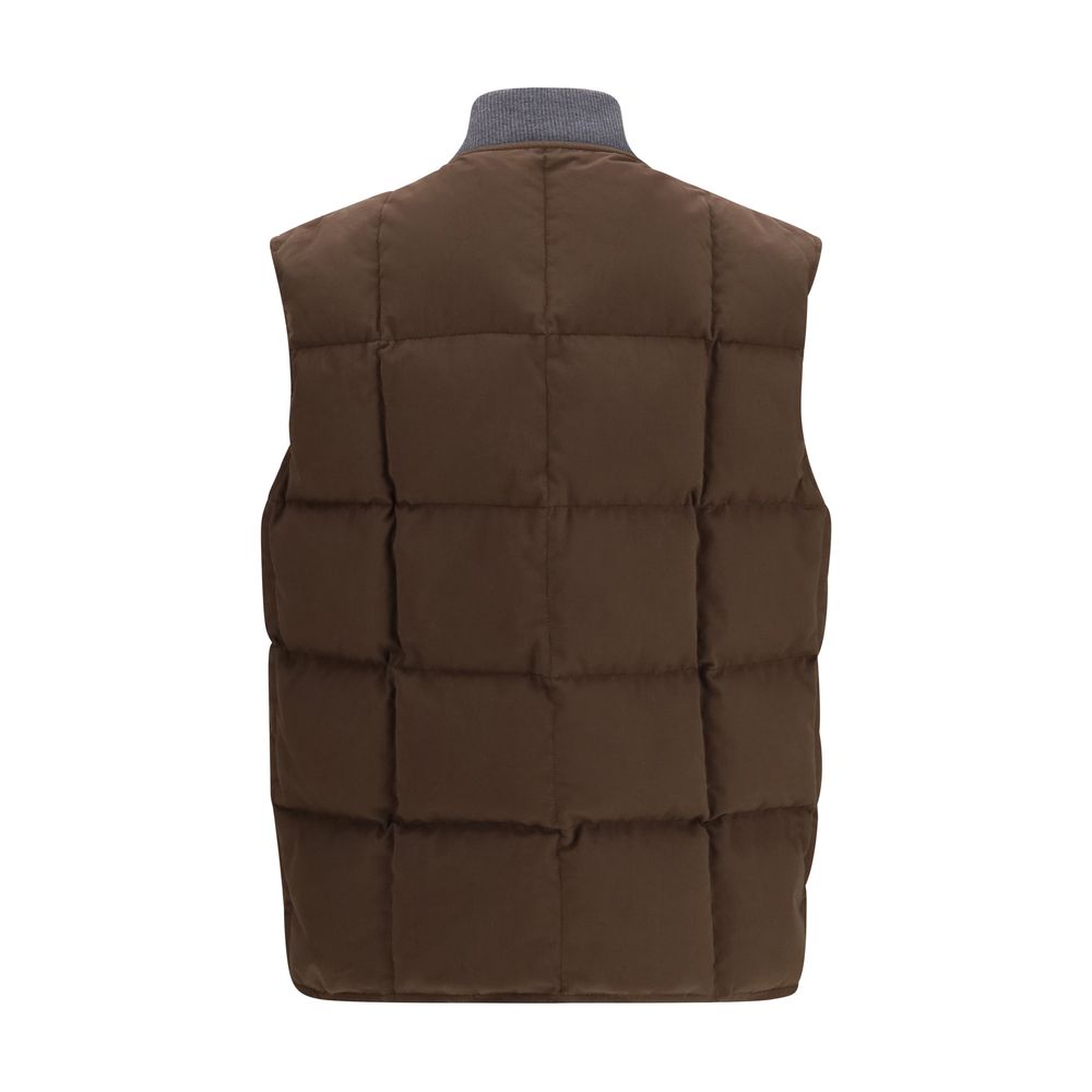 Miu Miu Brown Cotton Sleeveless Jacket - Timeless Luxury Fashion