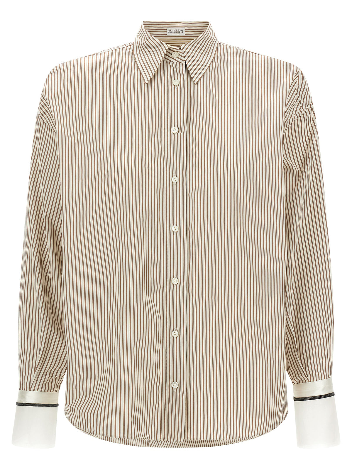 Experience the elegance of Brunello Cucinelli's Beige Cotton Blouse, where timeless craftsmanship meets modern sophistication, perfect for the discerning individual.