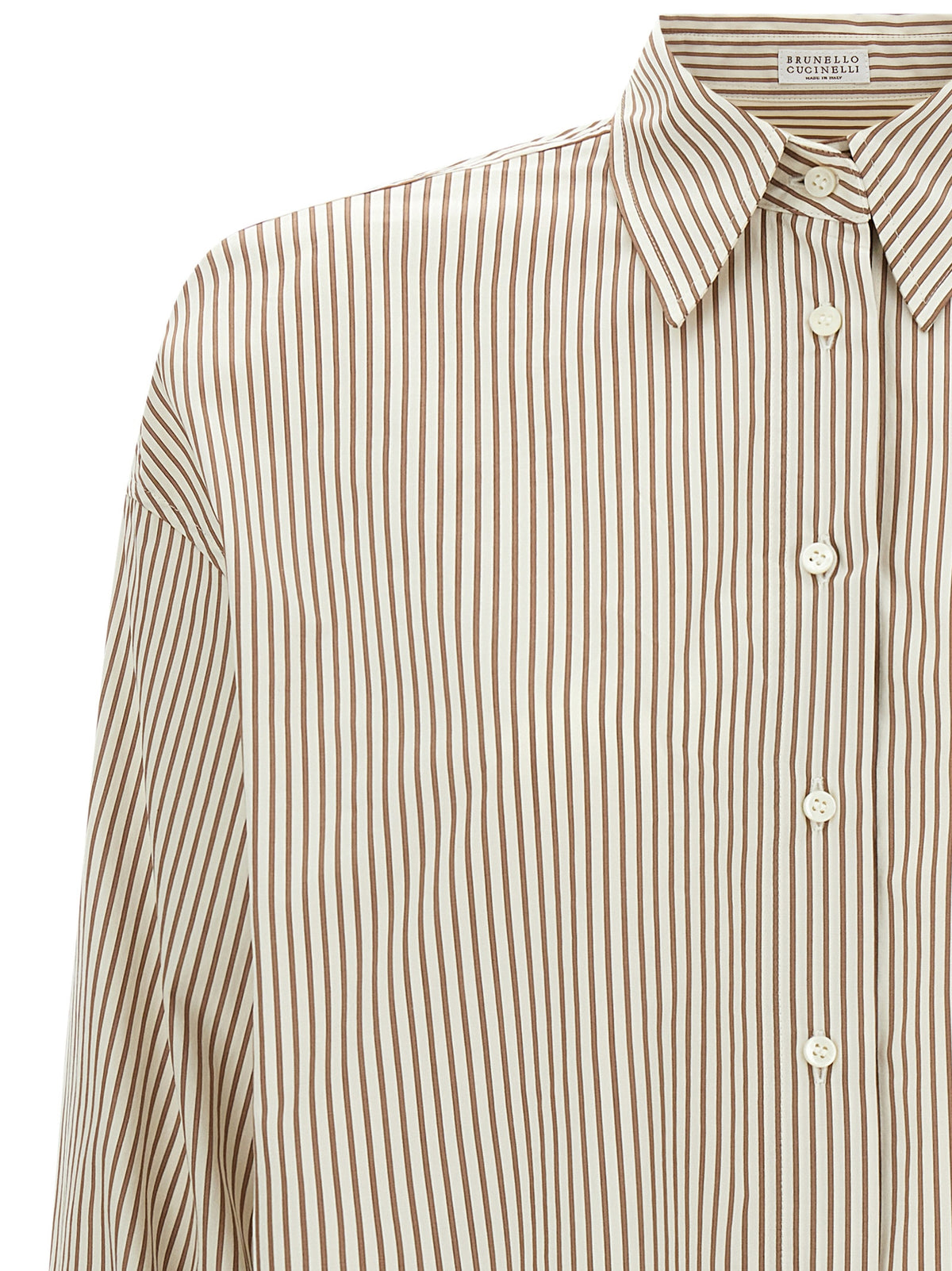 Elevate your wardrobe with the Brunello Cucinelli Beige Cotton Blouse, a masterpiece of contemporary tailoring that embodies elegance and sophistication.
