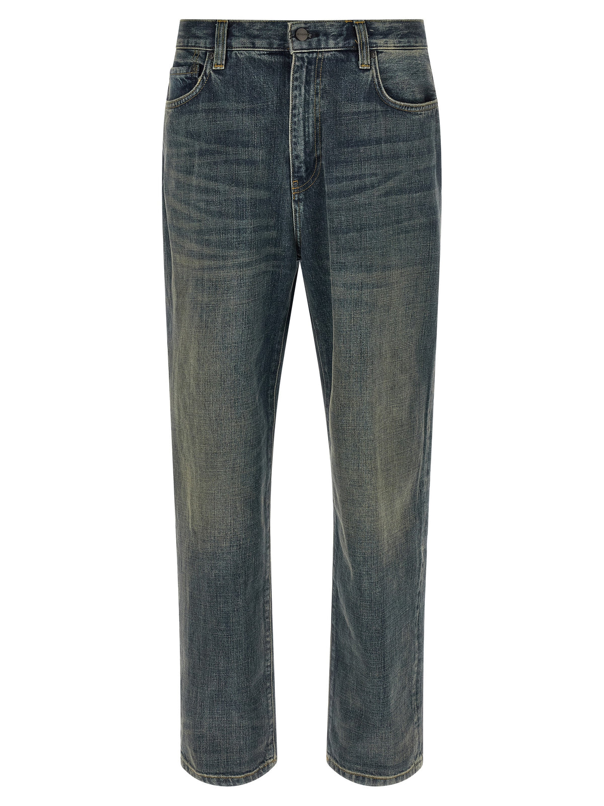 Carhartt WIP Gray Cotton Straight-Leg Jeans - Timeless Luxury