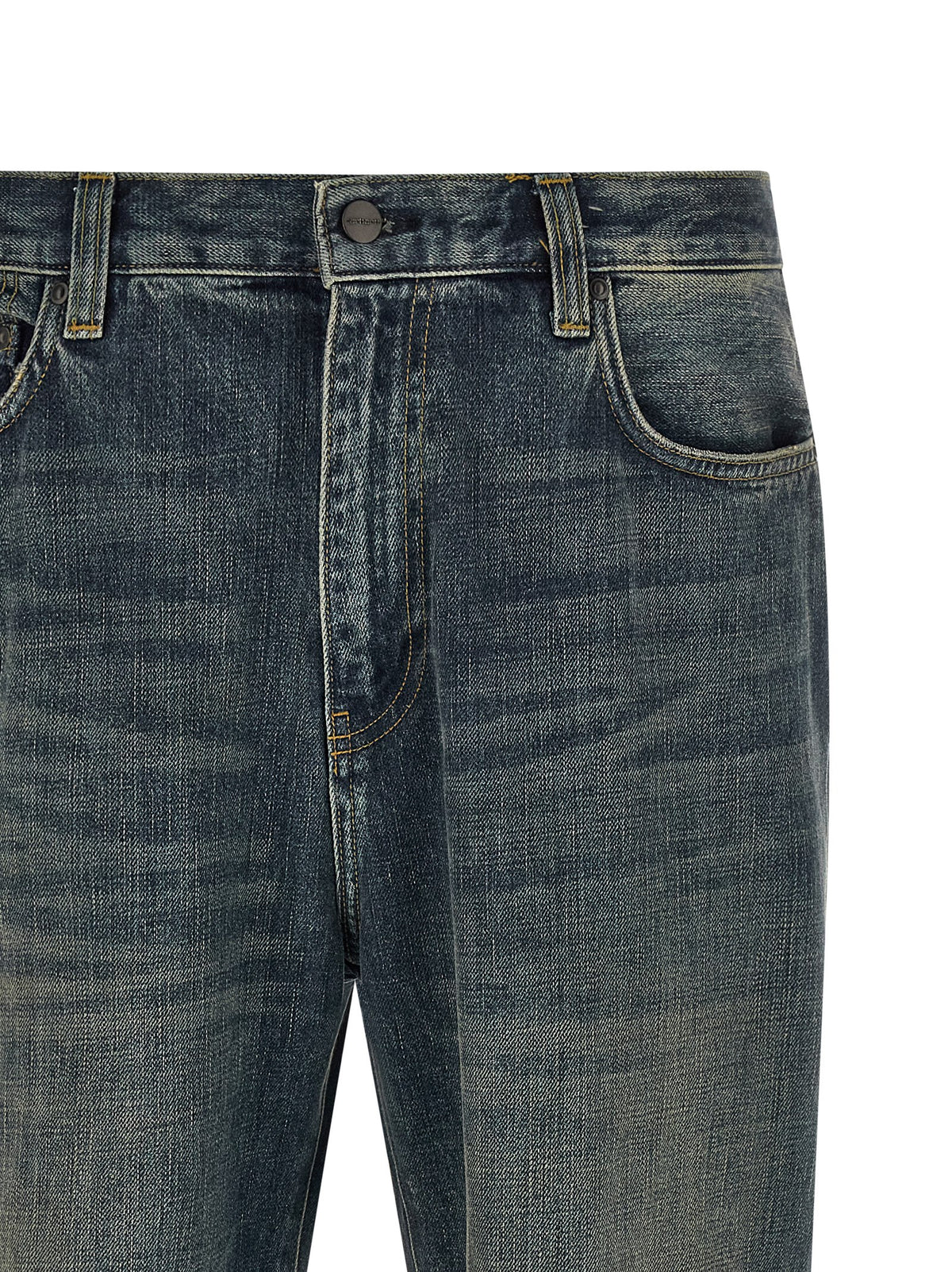 Carhartt WIP Gray Cotton Straight-Leg Jeans - Timeless Luxury