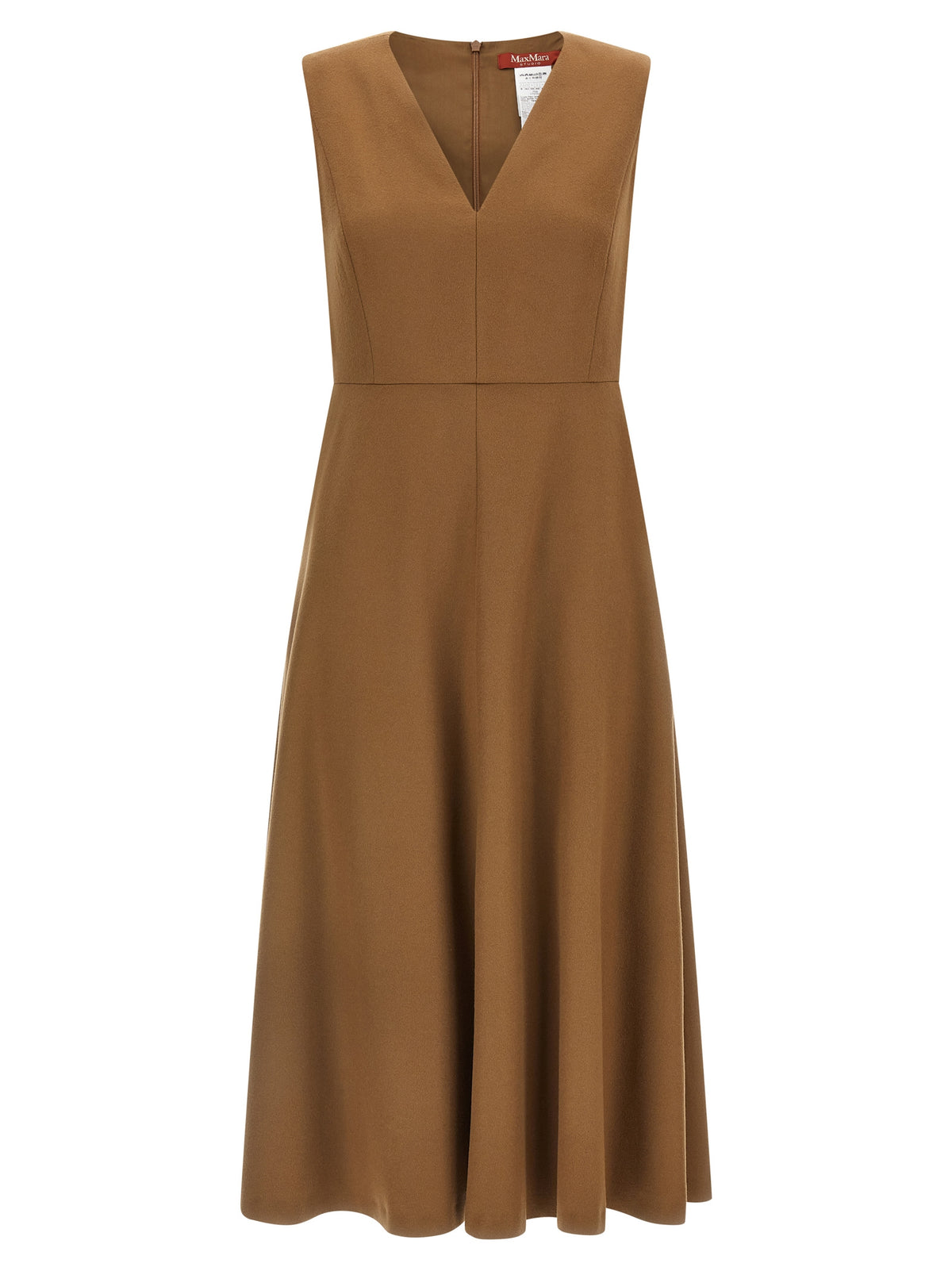 Max Mara Brown Wool Midi Dress - Timeless Elegance Redefined