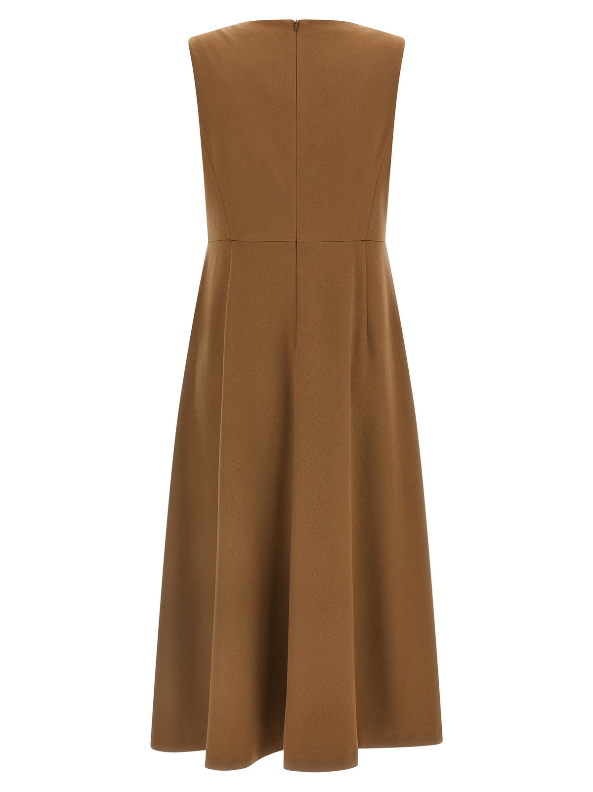 Max Mara Brown Wool Midi Dress - Timeless Elegance Redefined