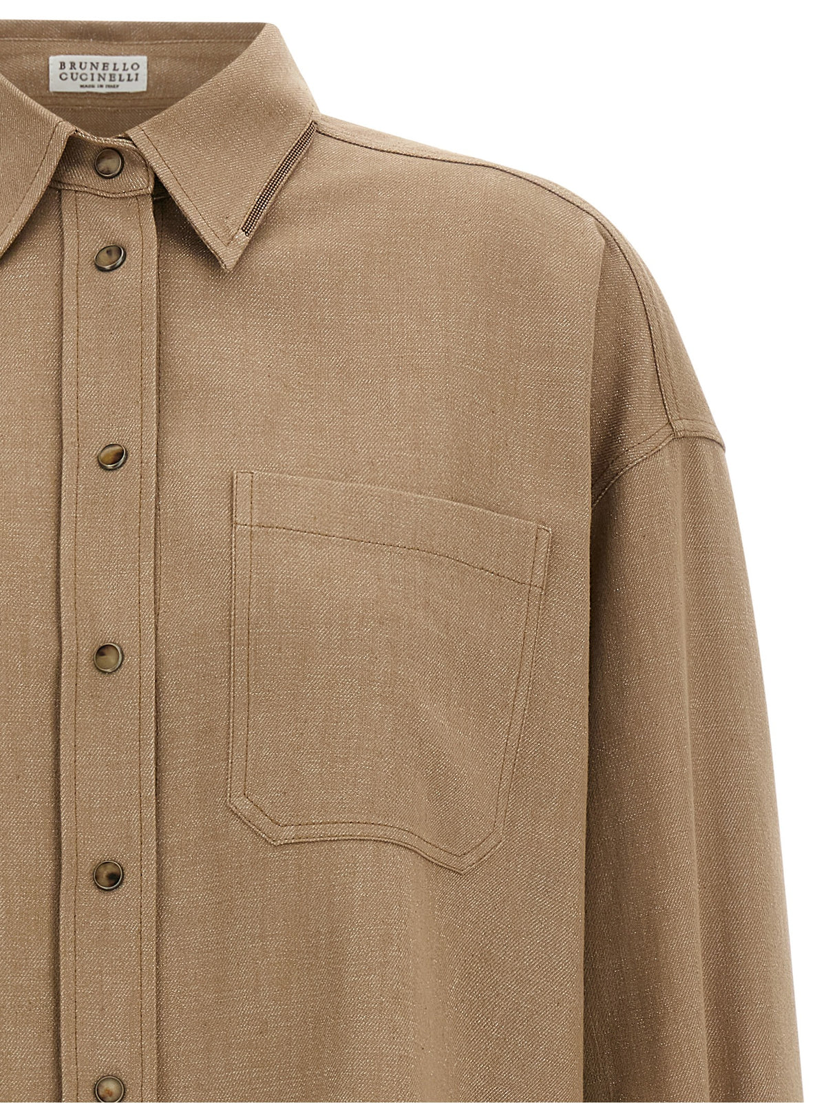Brunello Cucinelli Beige Cotton Blouse