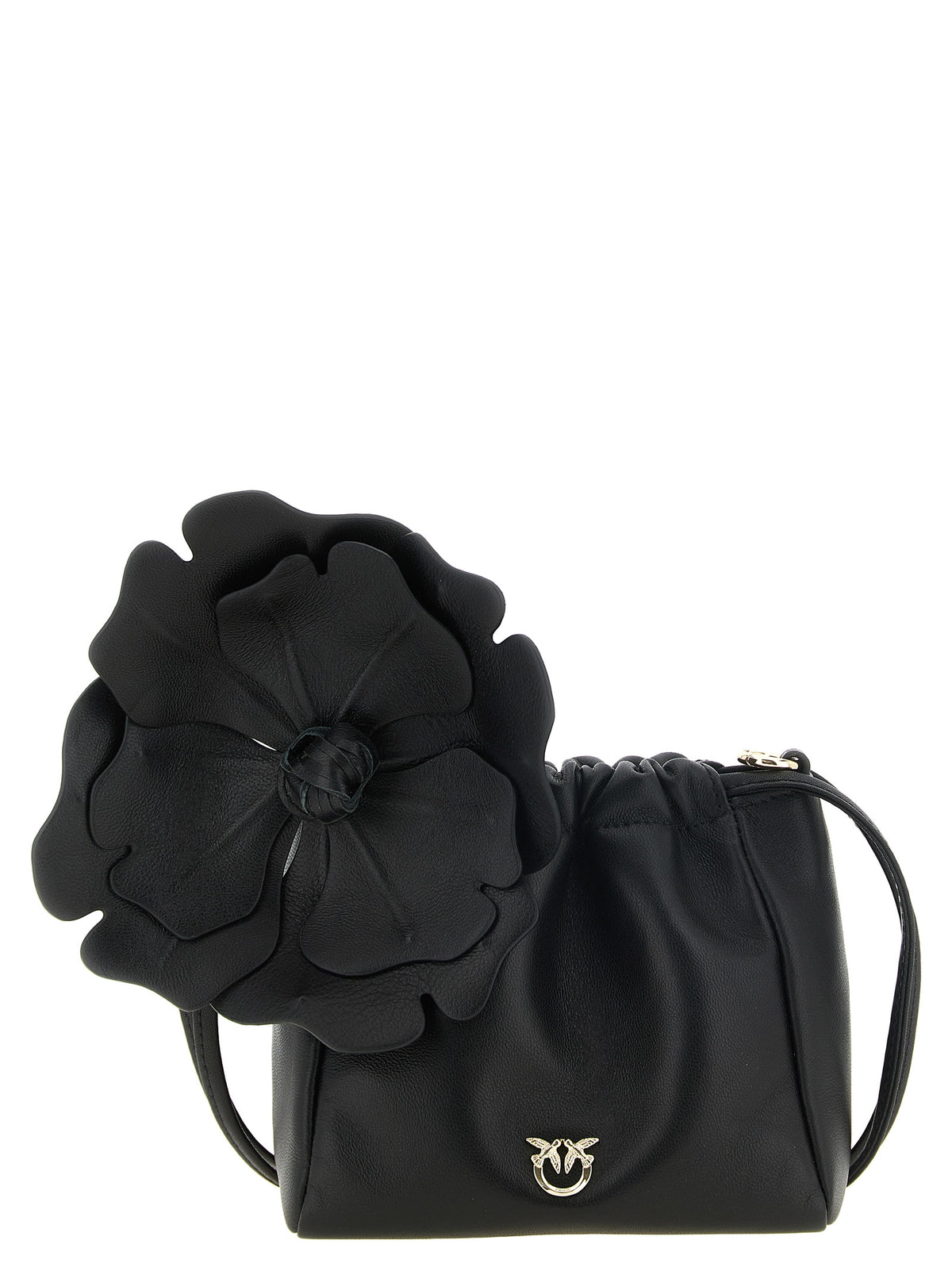 PINKO Black Lambskin Clutch Bag