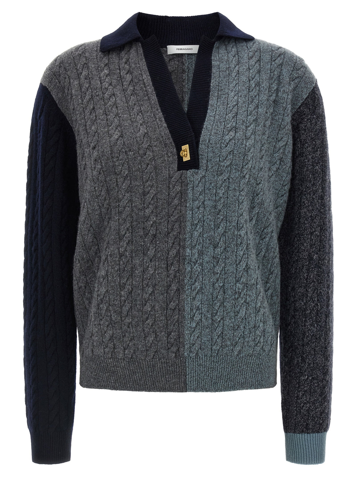 Ferragamo Multicolor Virgin Wool Cardigan
