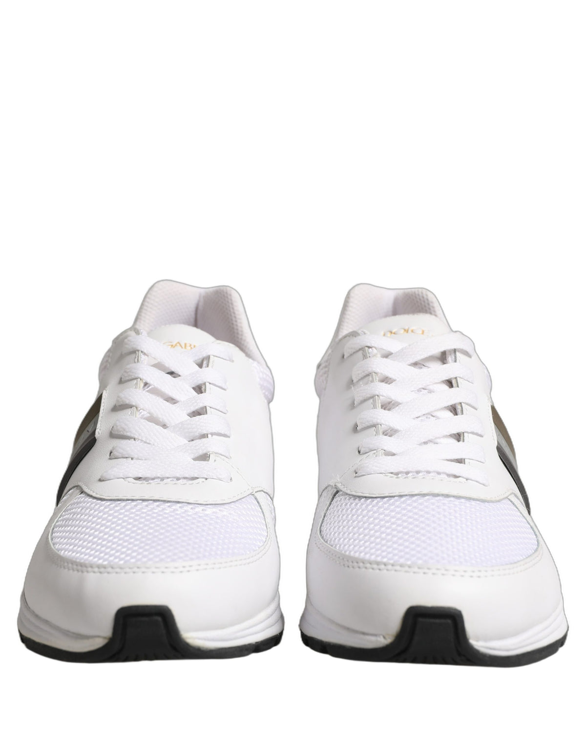 Dolce & Gabbana White Leather Mesh Low Top Sneakers - Luxury Redefined