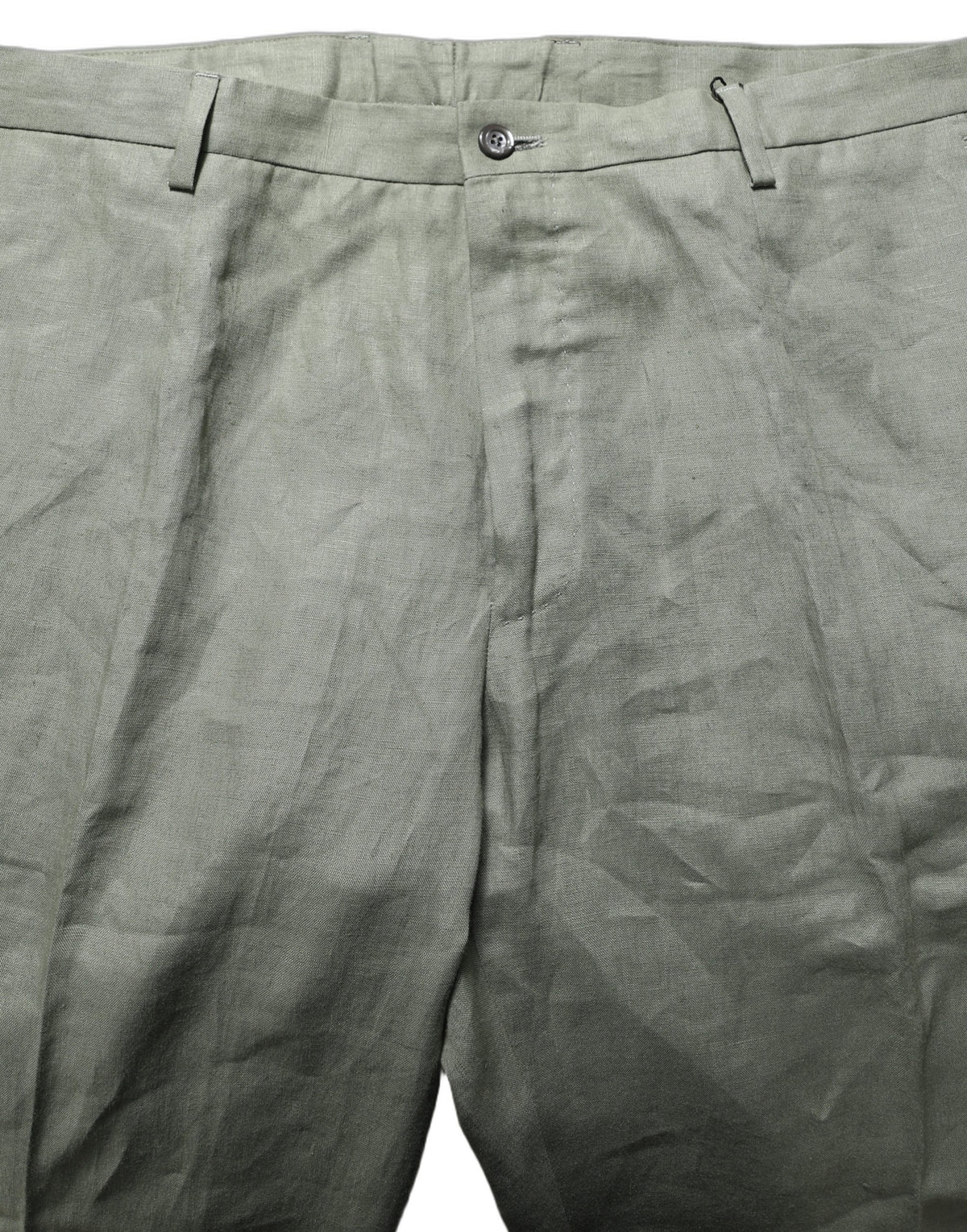Dolce & Gabbana Gray Linen Tapered Dress Trousers for Timeless Elegance