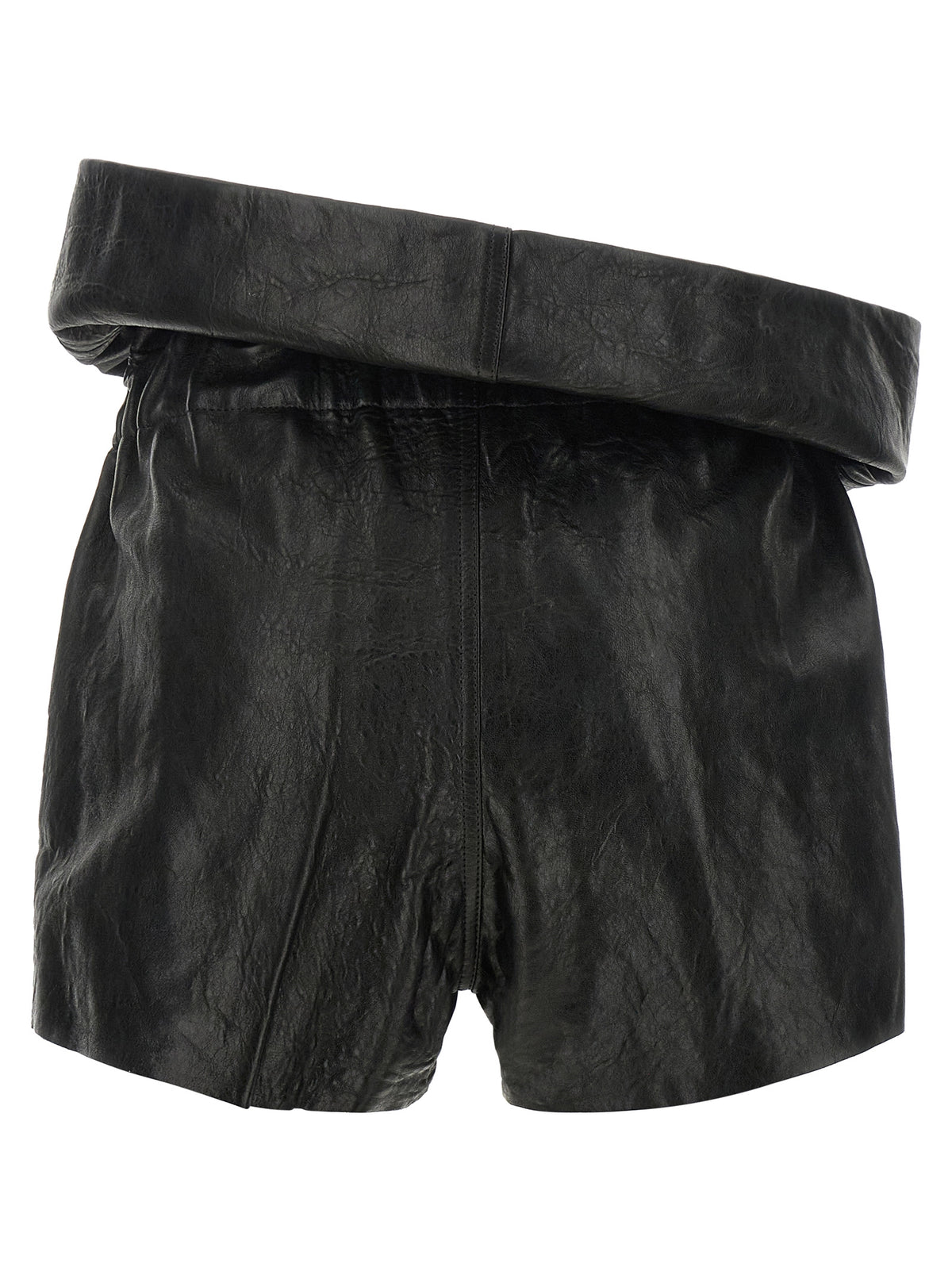 Rick Owens Black Lamb Leather Bermuda Shorts - Avant-Garde Luxury