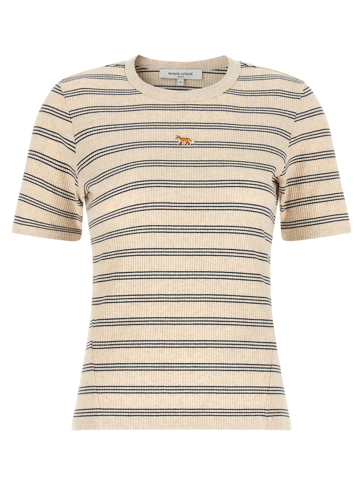 Maison Kitsuné Beige Organic Cotton T-Shirt - Timeless Luxury Style