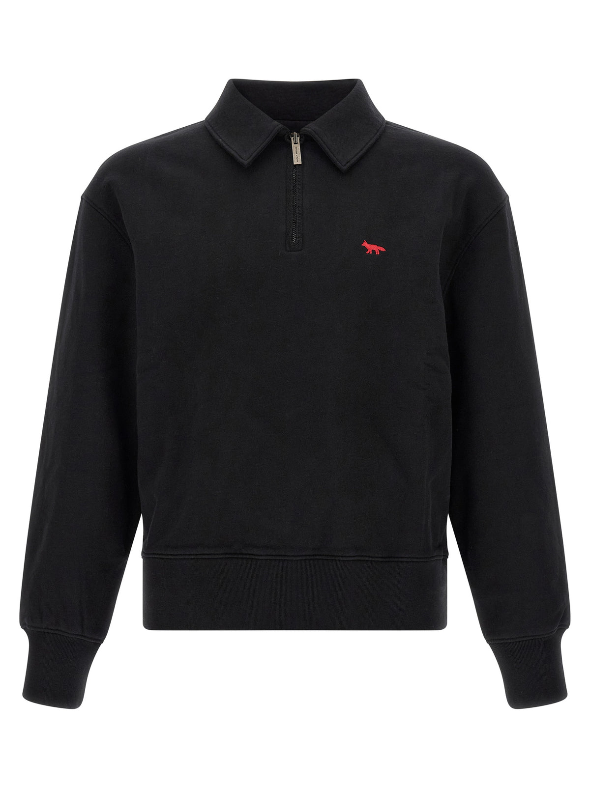Maison Kitsuné Black Organic Cotton Sweatshirt - Timeless Luxury