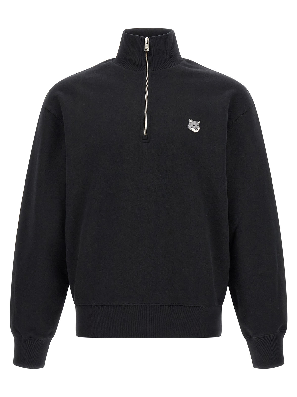 Maison Kitsuné Black Organic Cotton Sweatshirt - Timeless Luxury
