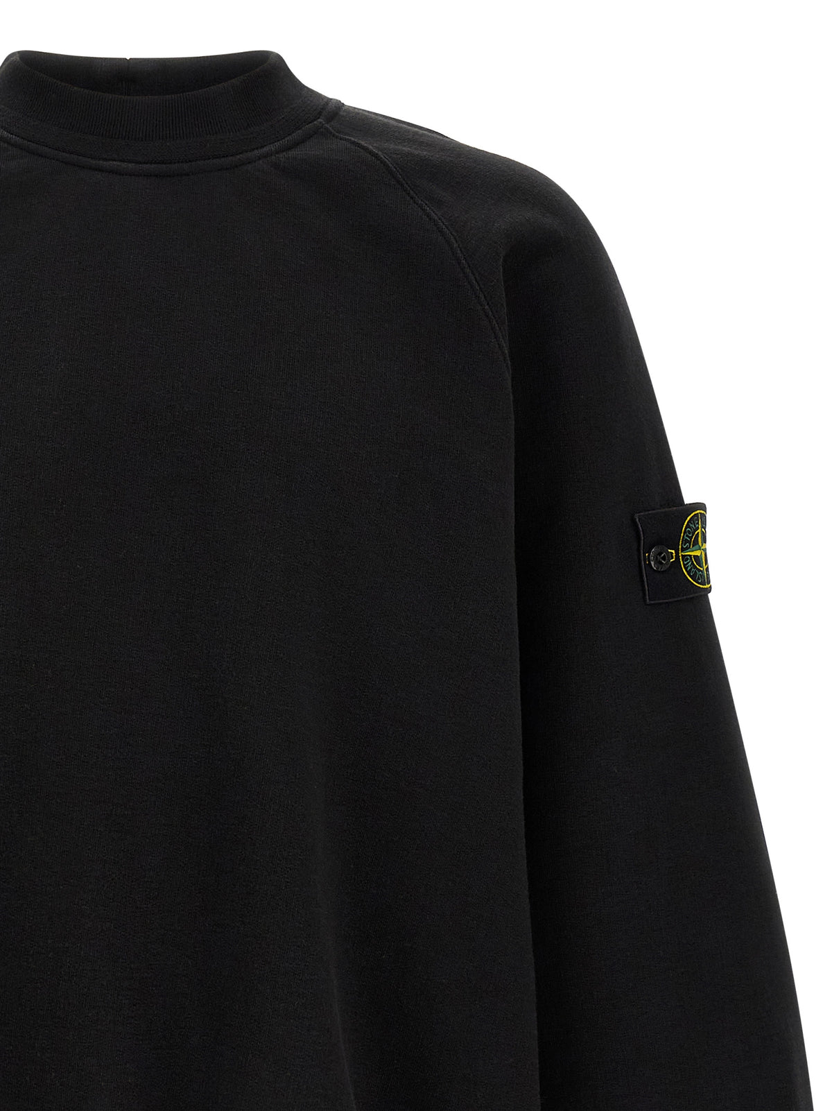 Elevate your wardrobe with the Stone Island Black Cotton Sweatshirt, a luxurious blend of sophistication and cutting-edge design, perfect for the discerning individual.