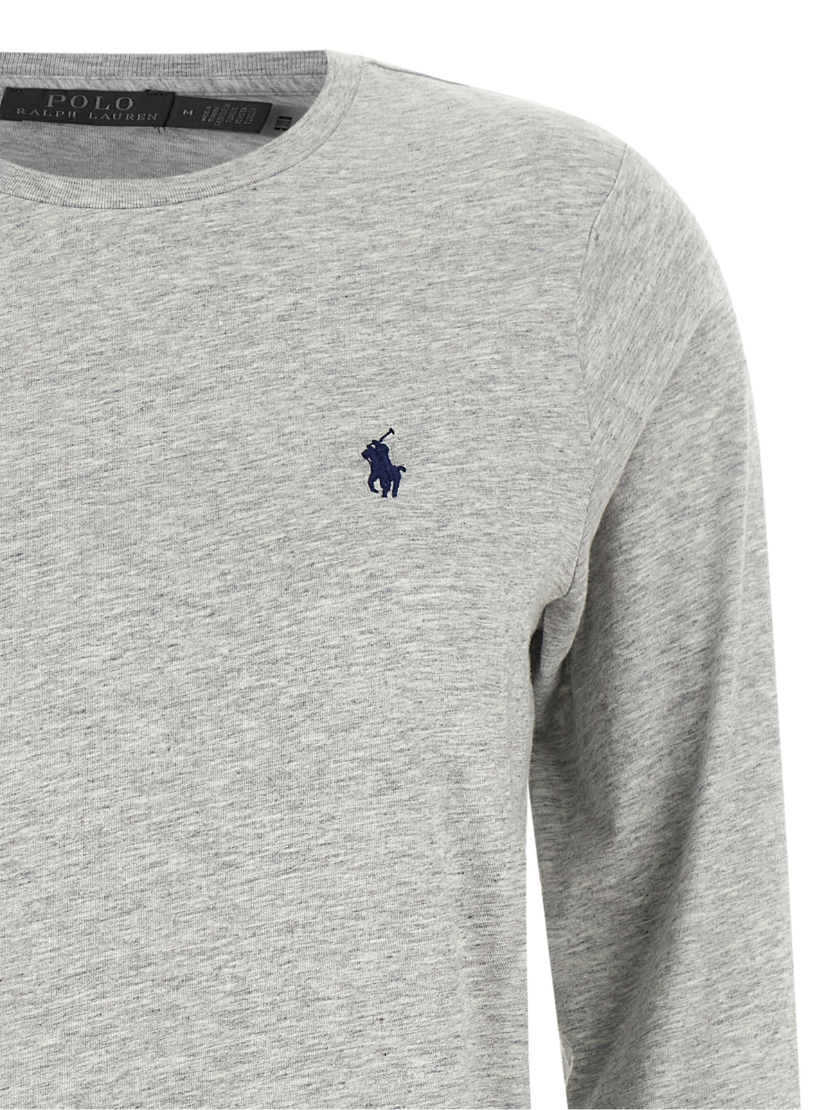 Elevate your wardrobe with the Polo Ralph Lauren Gray Cotton Long Sleeve T-Shirt, a timeless blend of comfort and sophistication, perfect for the discerning individual.