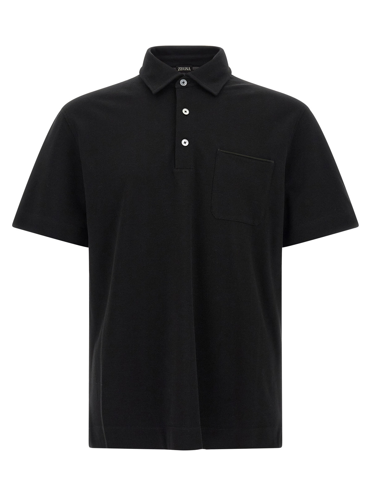 Discover the ZEGNA Black Cotton Polo Shirt, a masterpiece of modern elegance crafted from pure cotton, embodying sophistication and timeless style for the discerning individual.