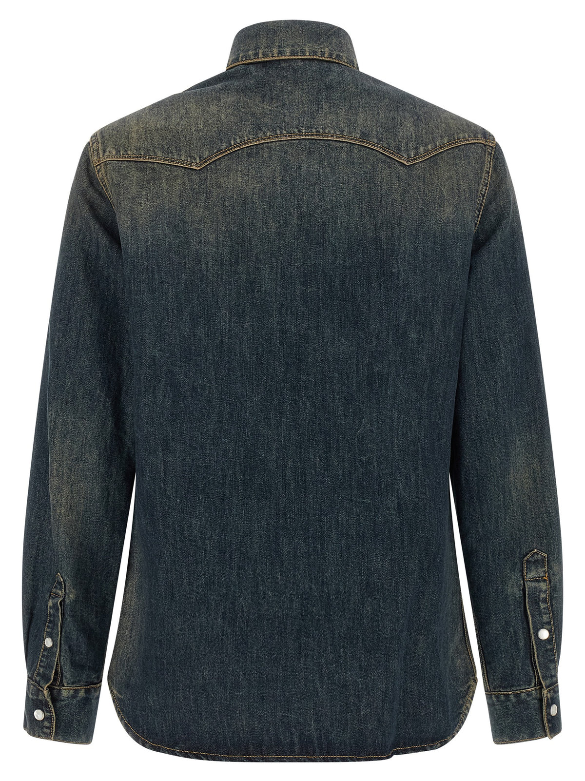 Elevate your wardrobe with the Fendi Blue Cotton Blouse, a masterful blend of rugged elegance and refined style, crafted in Italy for the discerning individual.