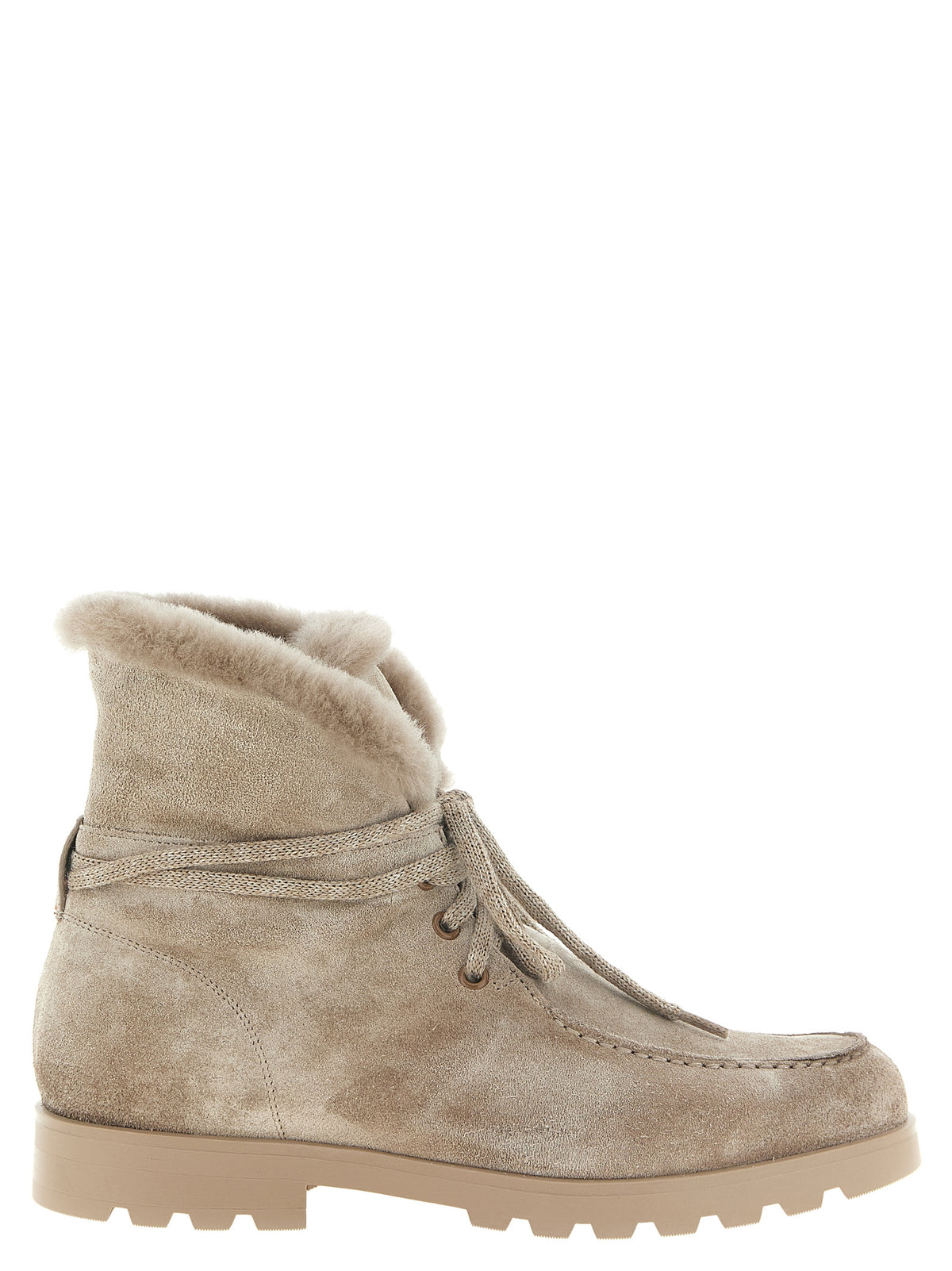 Experience the exquisite Santoni Beige Calfskin Ankle Boots, where luxurious suede meets refined Italian craftsmanship, perfect for the discerning fashion connoisseur.
