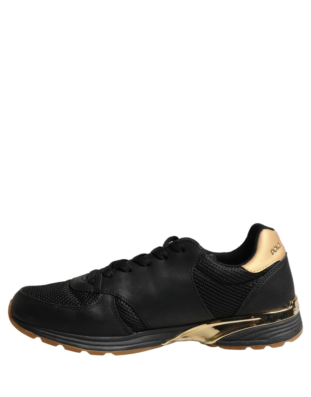 Dolce & Gabbana Black Gold Low Top Sneakers - Exquisite Craftsmanship