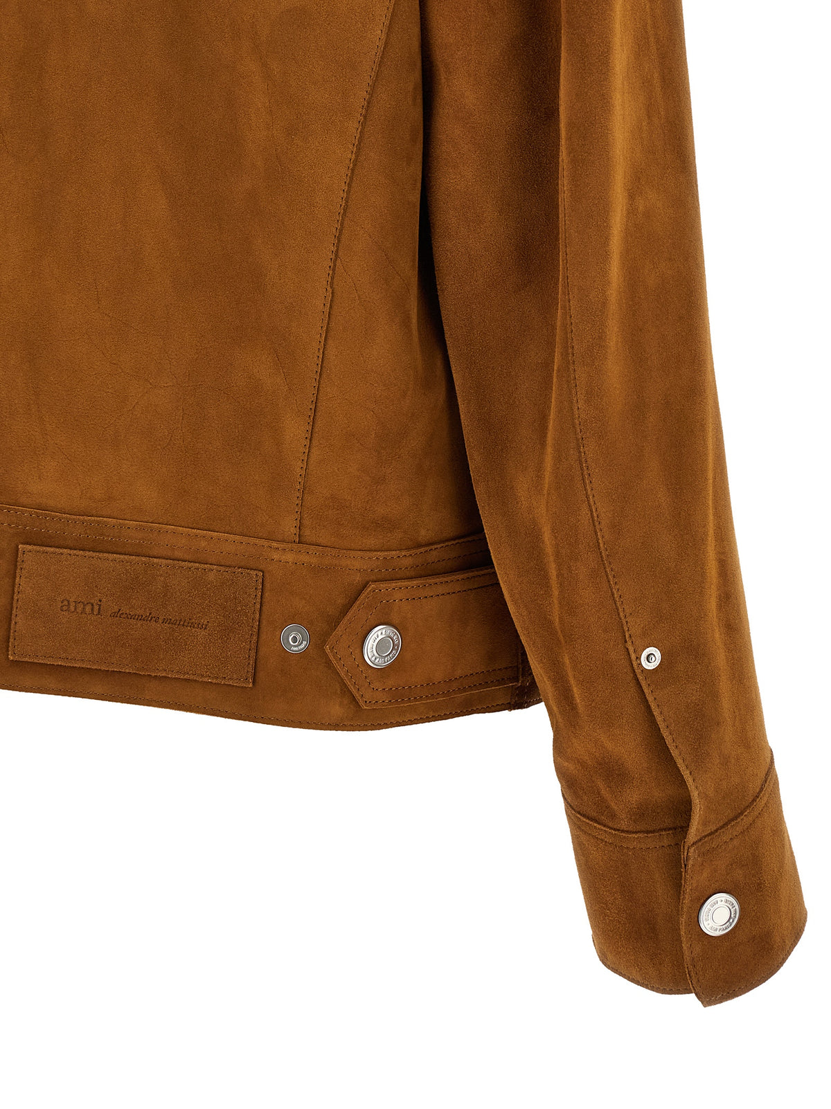Indulge in the exquisite Ami Paris Brown Goatskin Leather Jacket, a timeless blend of luxe craftsmanship and modern elegance, perfect for the discerning wardrobe.