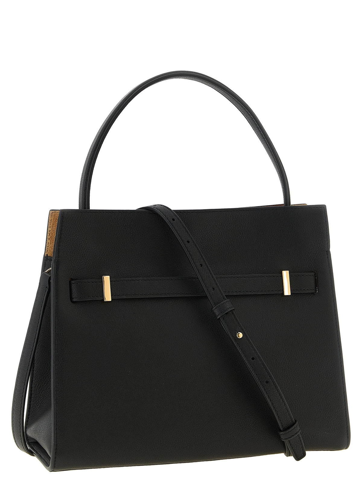 Discover the Tory Burch Black Lambskin Crossbody Bag, a masterpiece of craftsmanship in premium sheepskin leather, embodying elegance and sophistication for the discerning individual.