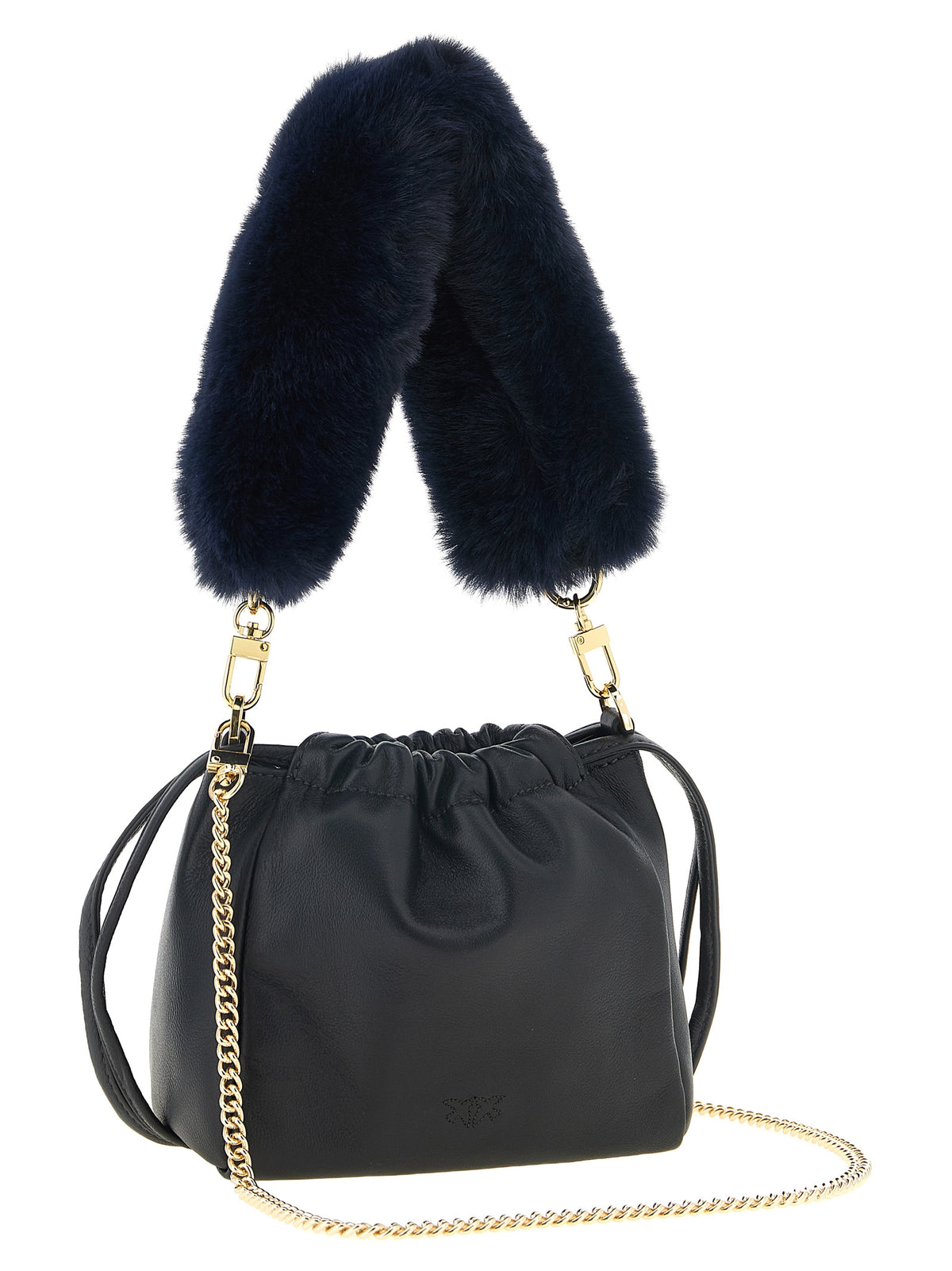 Indulge in the exquisite PINKO Blue Lambskin Shoulder Bag, a luxurious blend of soft sheepskin leather and iconic design, perfect for elevating your everyday elegance.