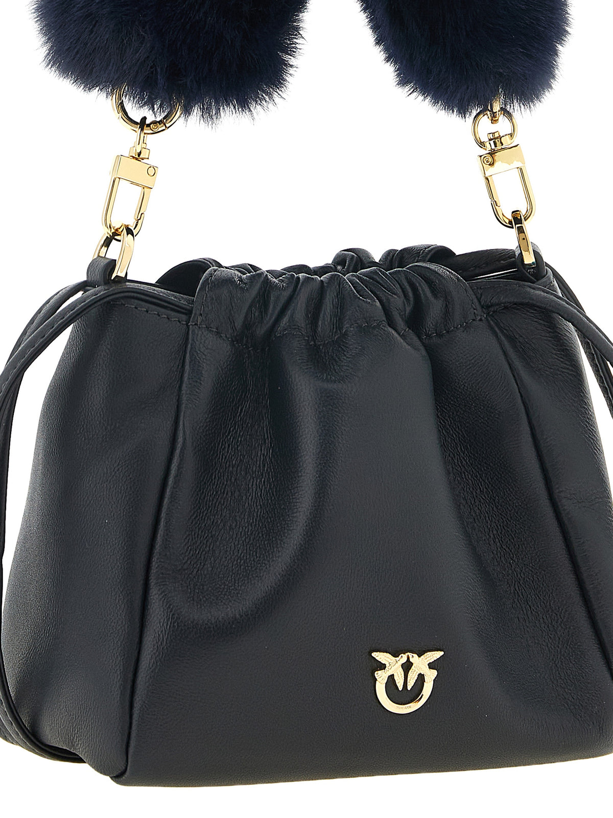 Indulge in the allure of the PINKO Blue Lambskin Shoulder Bag, a fusion of luxurious sheepskin leather and exquisite design, perfect for those who embody elegance and sophistication.