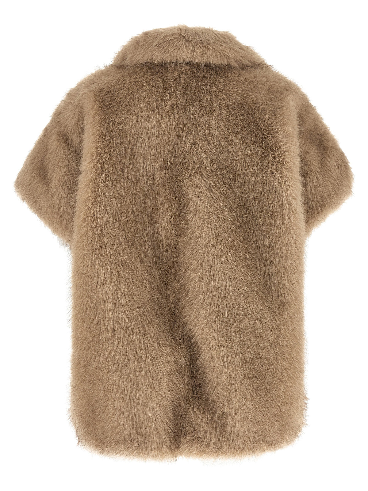 Indulge in the opulence of Herno's Tocco short-sleeved coat, crafted from luxurious eco-fur and designed for timeless elegance, perfect for the discerning trendsetter.