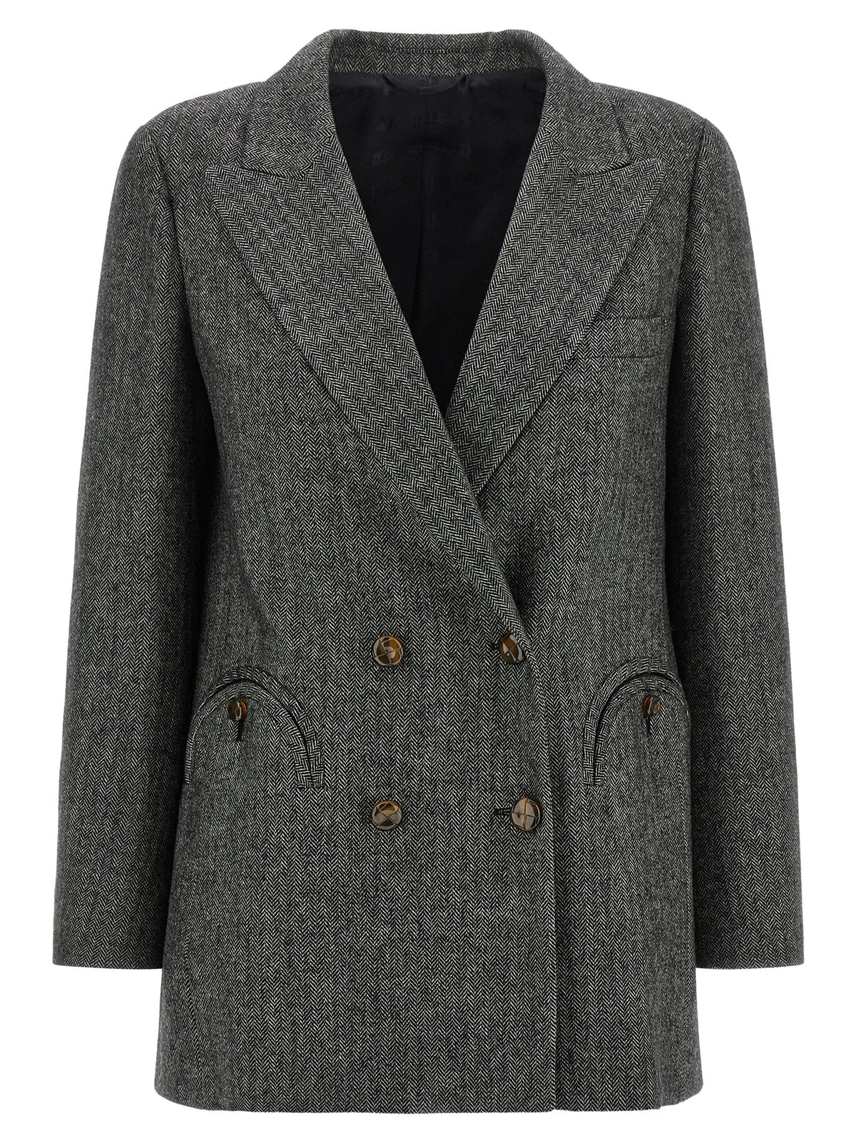 Blazé Milano Gray Virgin Wool Blazer - Timeless Elegance Redefined