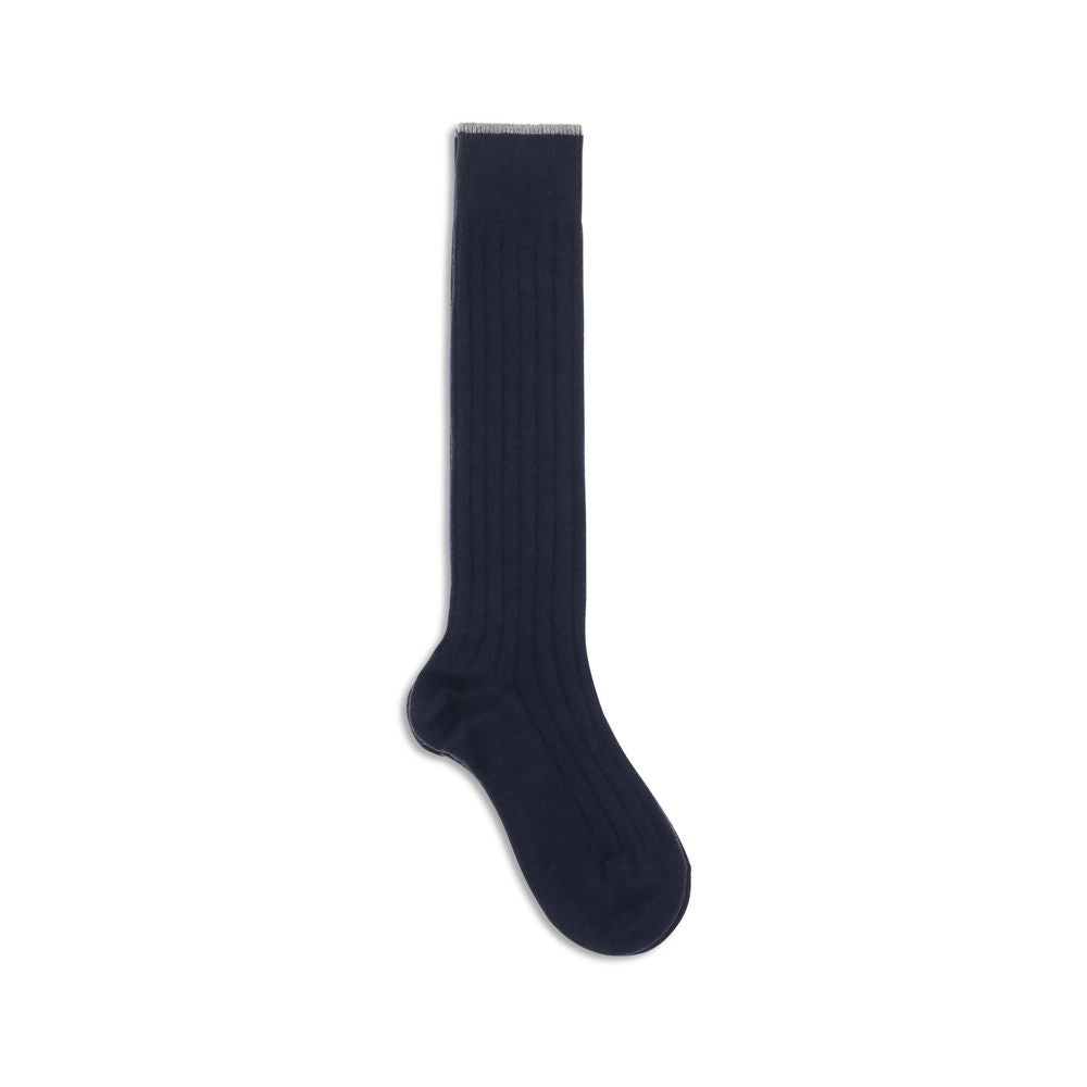Brunello Cucinelli Blue Cashmere Socks - Luxurious Comfort Redefined