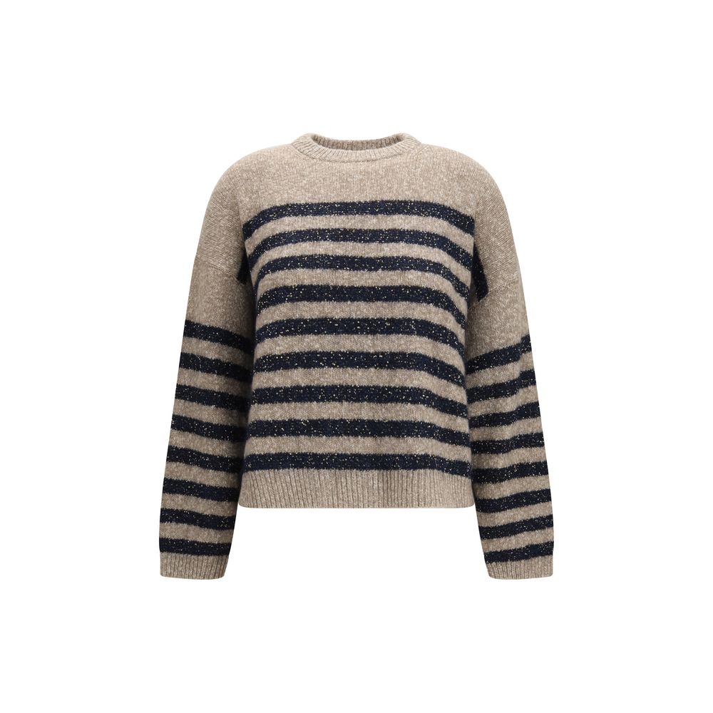 Brunello Cucinelli Beige Wool Oves Aries Sweatshirt - Luxe Elegance