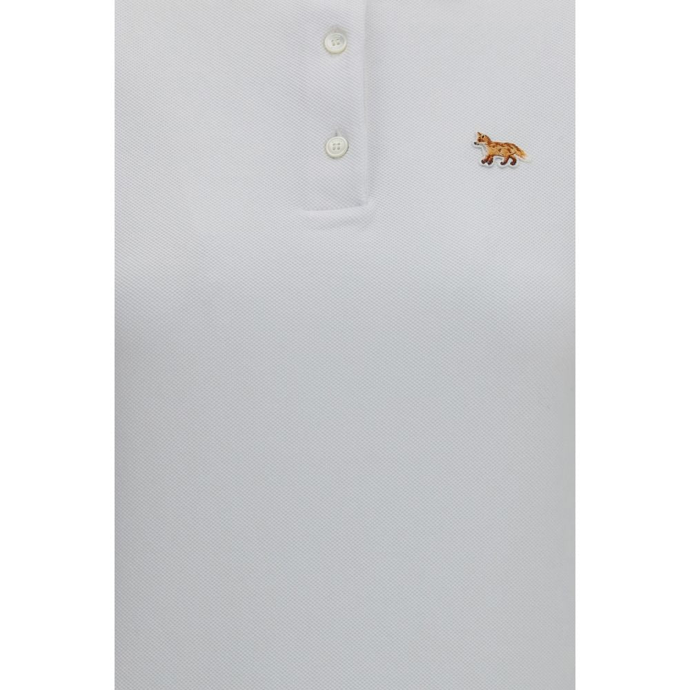 Maison Kitsuné White Cotton Polo Shirt - Timeless Luxury Elegance