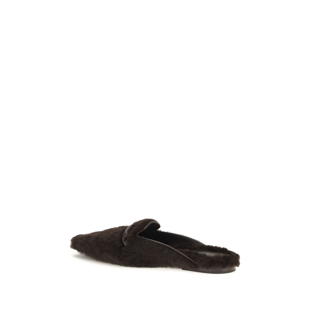 Brunello Cucinelli Brown Fur Ballet Flats - Exquisite Luxury Footwear