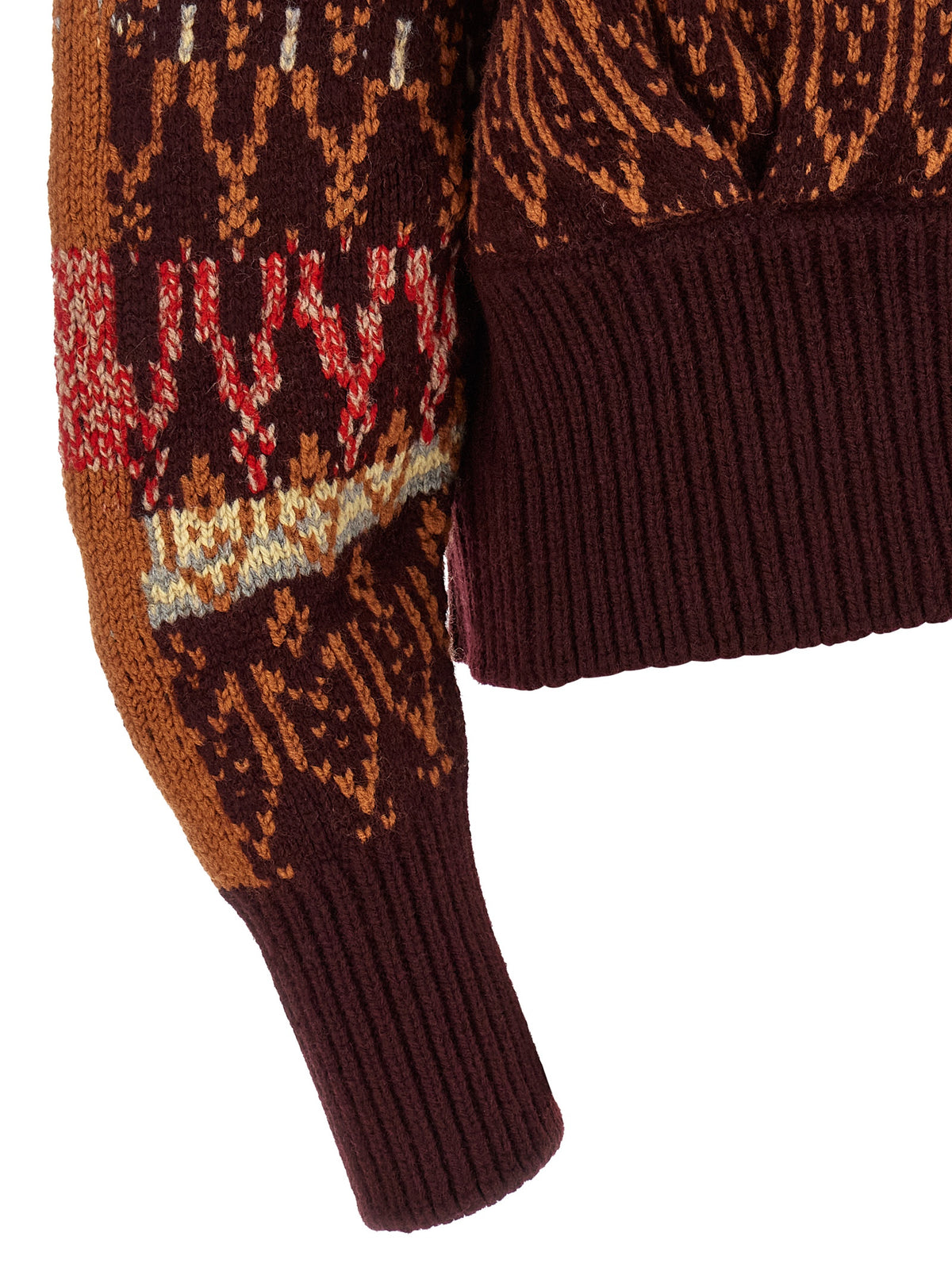 Dries Van Noten Bordeaux Wool Cardigan - Luxe Knitwear Elegance