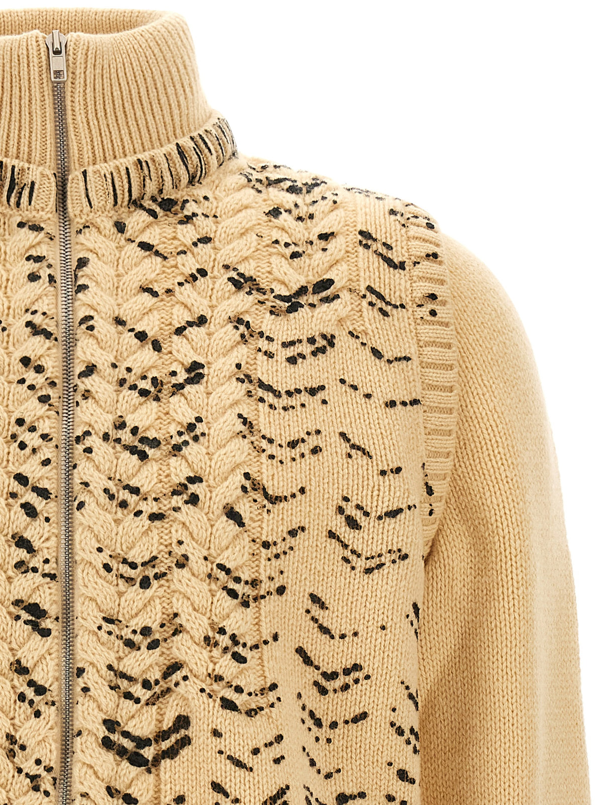 Maison Margiela Beige Virgin Wool Cardigan - Timeless Elegance