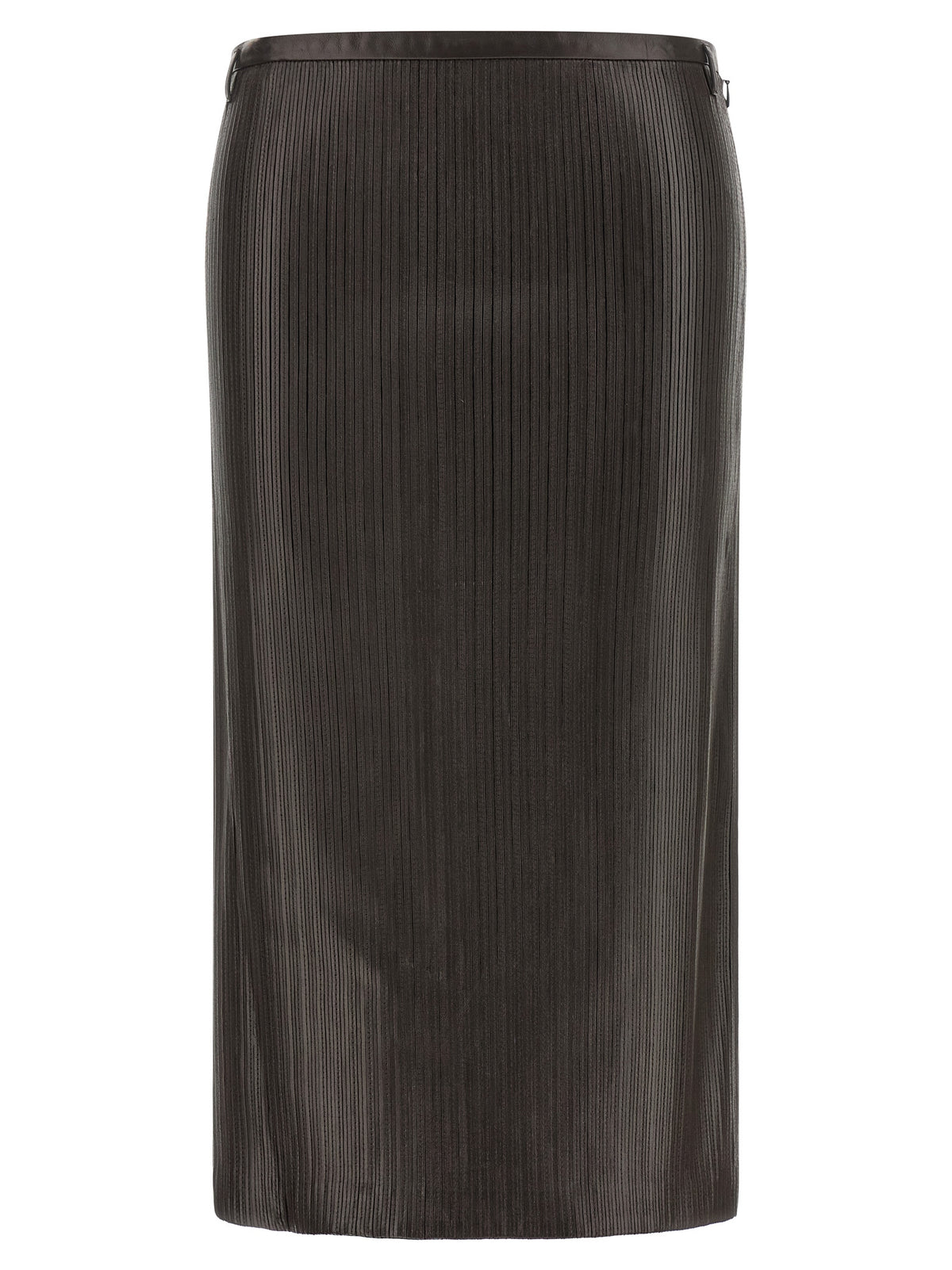 Tom Ford Brown Lamb Leather Midi Skirt - Timeless Luxury Fashion