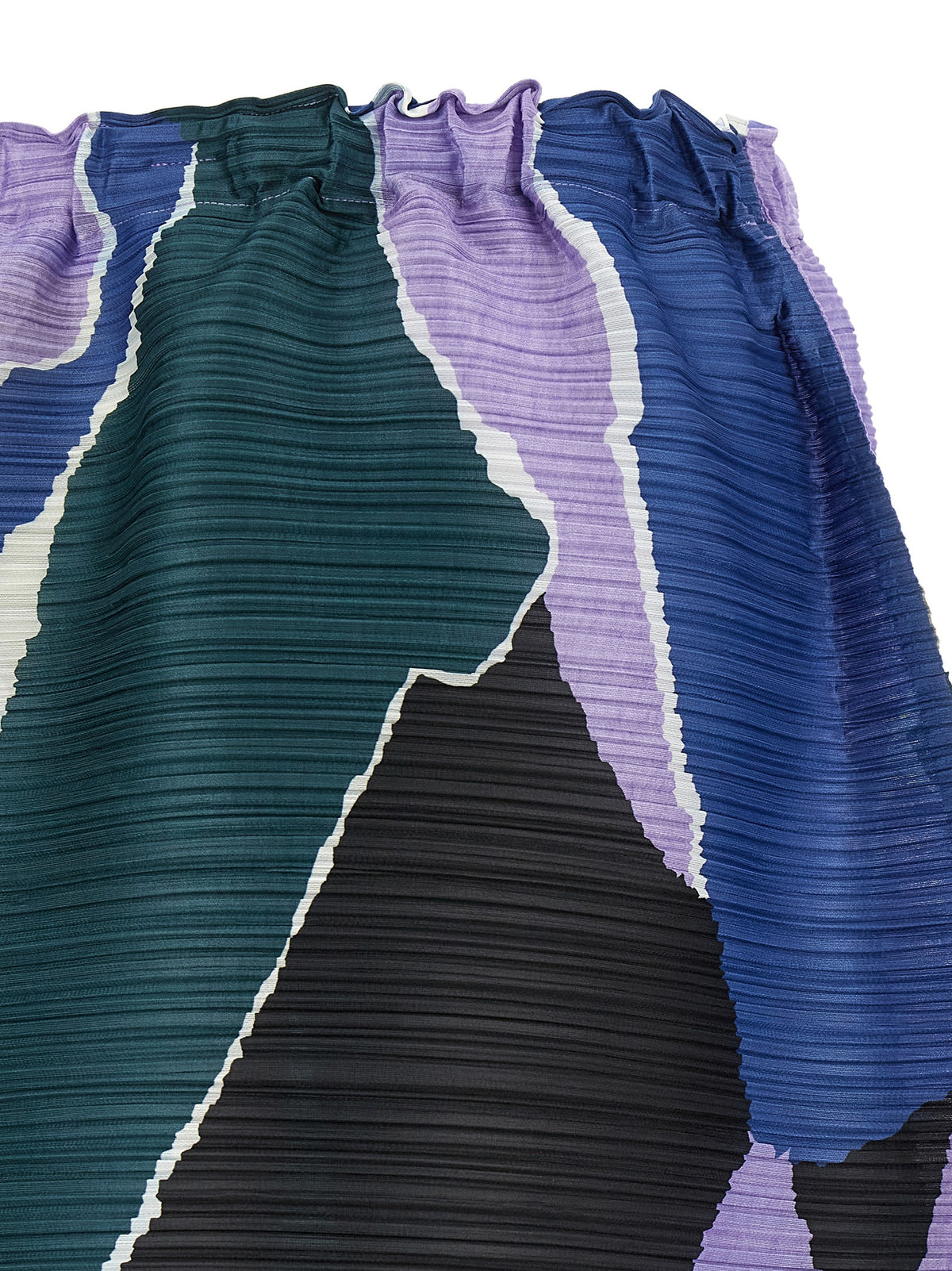 Elevate your wardrobe with the Pleats Please Issey Miyake Multicolor Polyester Midi Skirt, a masterpiece of vibrant artistry and exquisite Japanese craftsmanship.