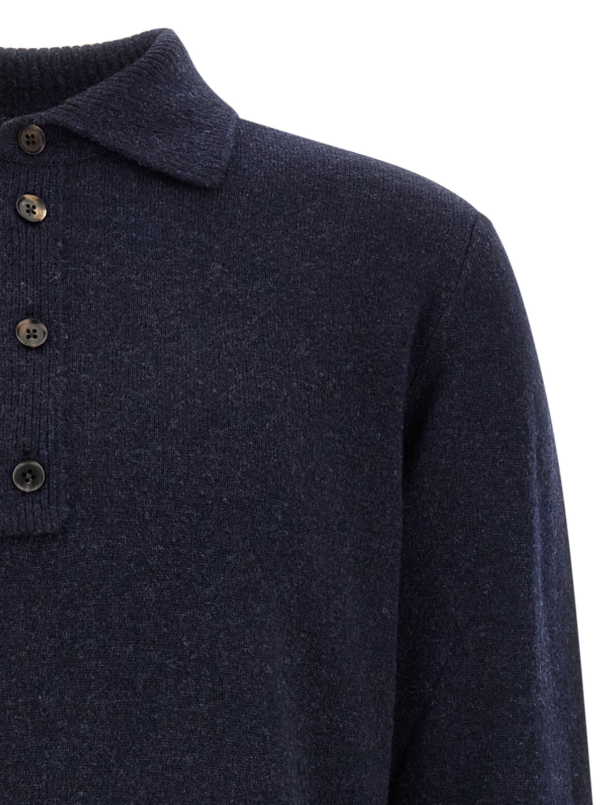 ZEGNA Blue Wool Polo Shirt - Timeless Luxury for Discerning Tastes