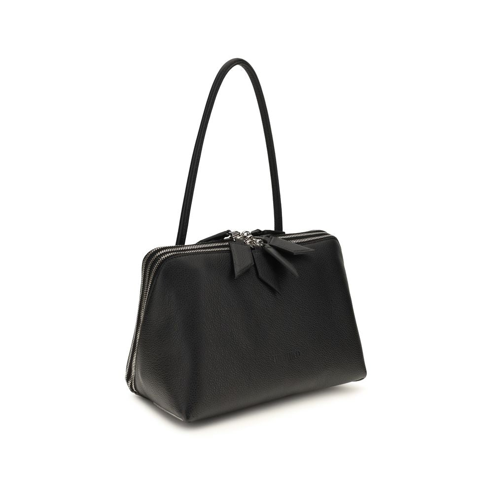 The Attico Black Calf Leather Shoulder Bag - Exquisite Luxury