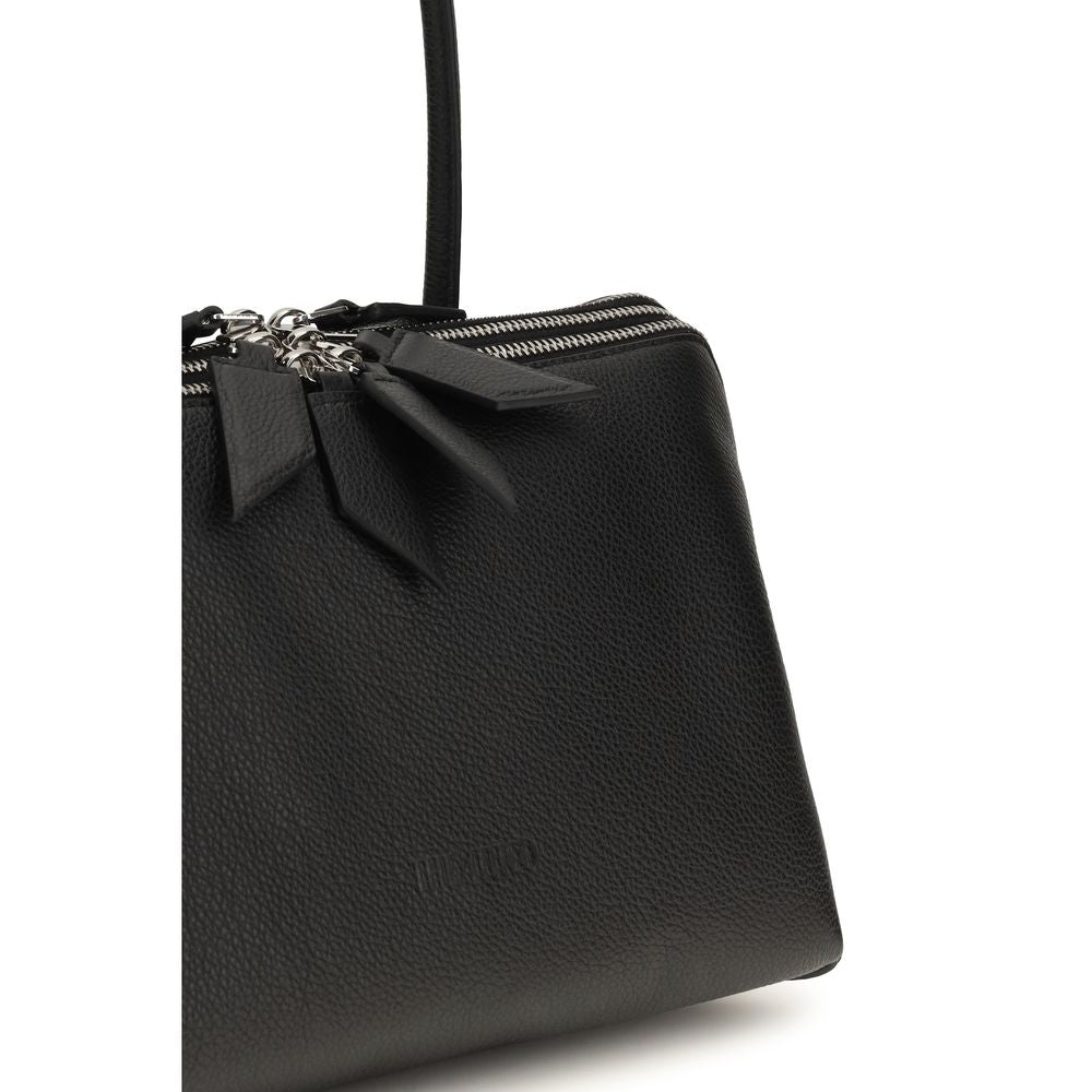 The Attico Black Calf Leather Bos Taurus Shoulder Bag - Luxury Redefined
