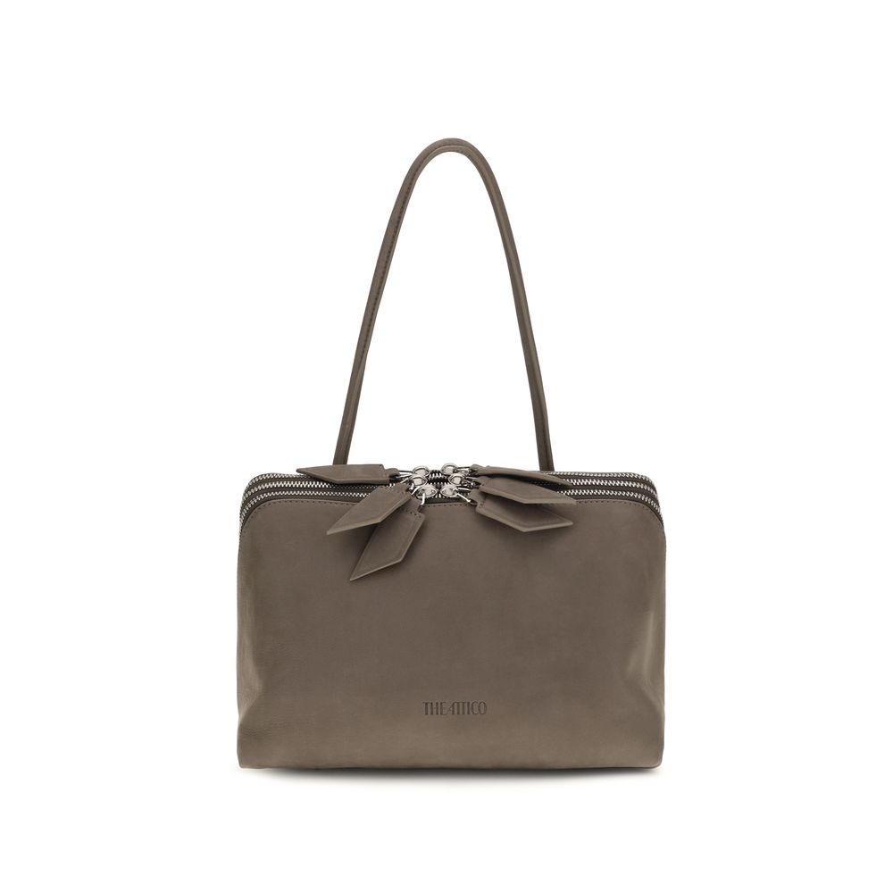 The Attico Gray Calf Leather Bos Taurus Shoulder Bag - Luxury Redefined