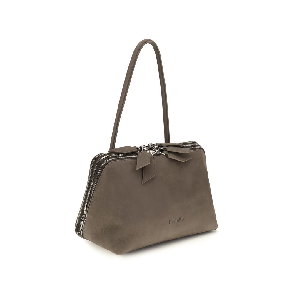 The Attico Gray Calf Leather Bos Taurus Shoulder Bag - Luxury Redefined