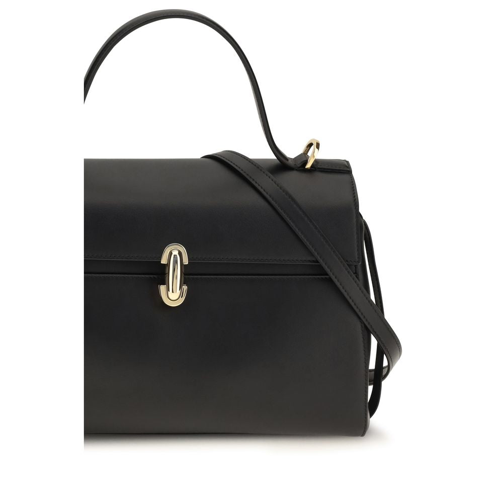 Savette Black Calf Leather Shoulder Bag - Timeless Luxury Redefined