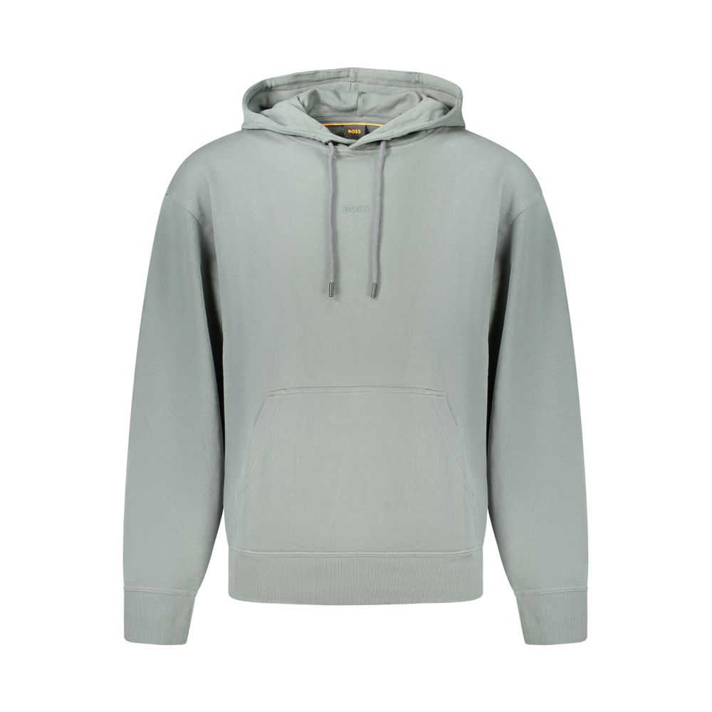 Indulge in the exquisite allure of the Hugo Boss Green Cotton Sweatshirt, a masterclass in luxurious comfort and timeless style, perfect for the discerning individual.